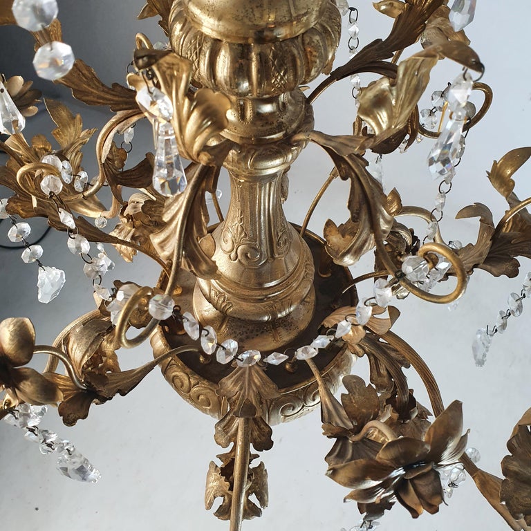 Neapolitan Rococo Neapolitan Gold Rococo Chandelier For Sale at 1stDibs