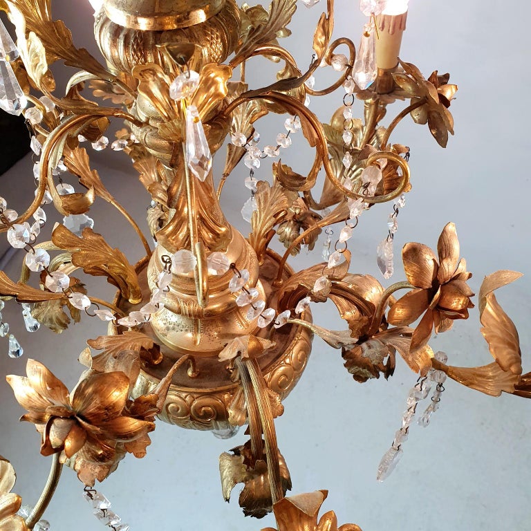 Neapolitan Rococo Neapolitan Gold Rococo Chandelier For Sale at 1stDibs