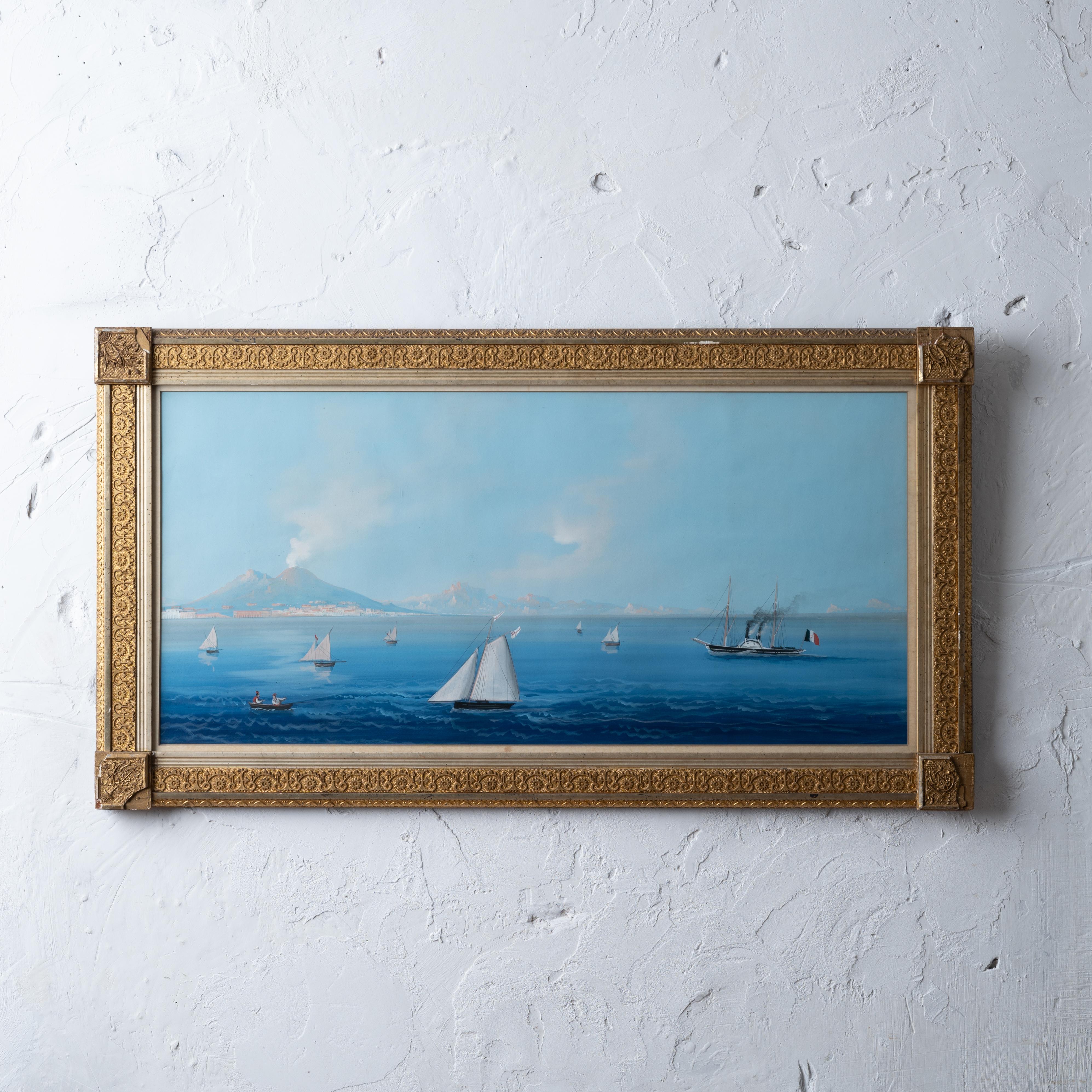 Una gouache napoletana che raffigura un'eruzione del Vesuvio, circa 1840.

Iscrizione sul verso della cornice che specifica la provenienza dalla famiglia Collins di New York:
