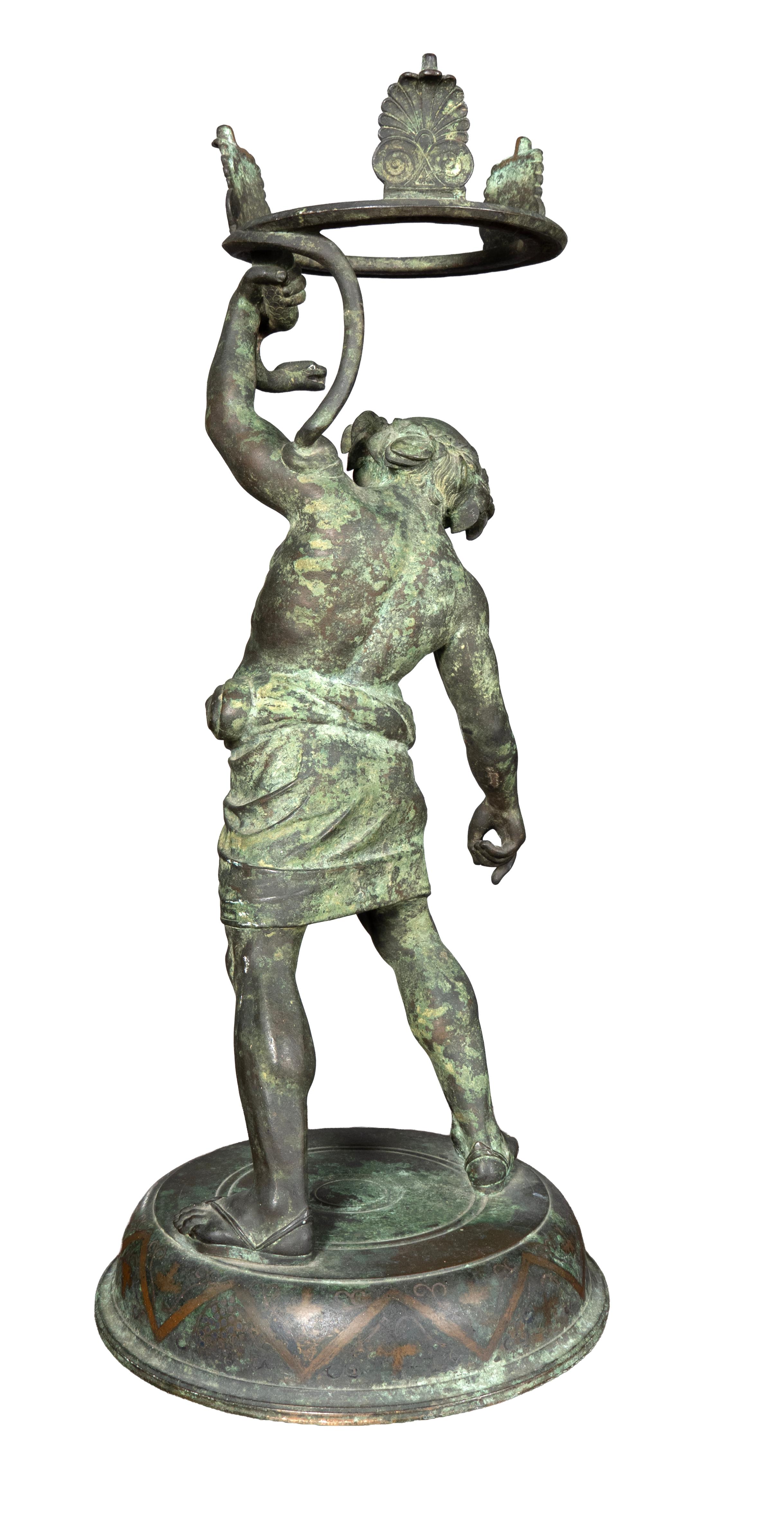 italien Grand Tour de Naples Bronze de Silène d'après l'antique en vente