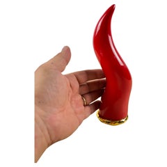 Neapolitanisches Horn, Glücksbringer, 22 cm hoch, hergestellt in Italien