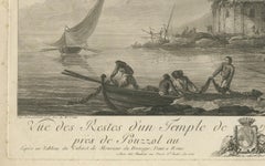Neapolitan Ruins – Antique Engraved View of the Temple of Venus, Nisida, 1761