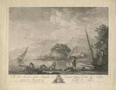 Neapolitan Ruins – Antique Engraved View of the Temple of Venus, Nisida, 1761