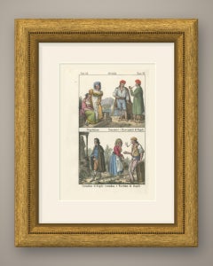 Femmes napolitaines, un pêcheur, un batelier et des paysans de Naples, 1842