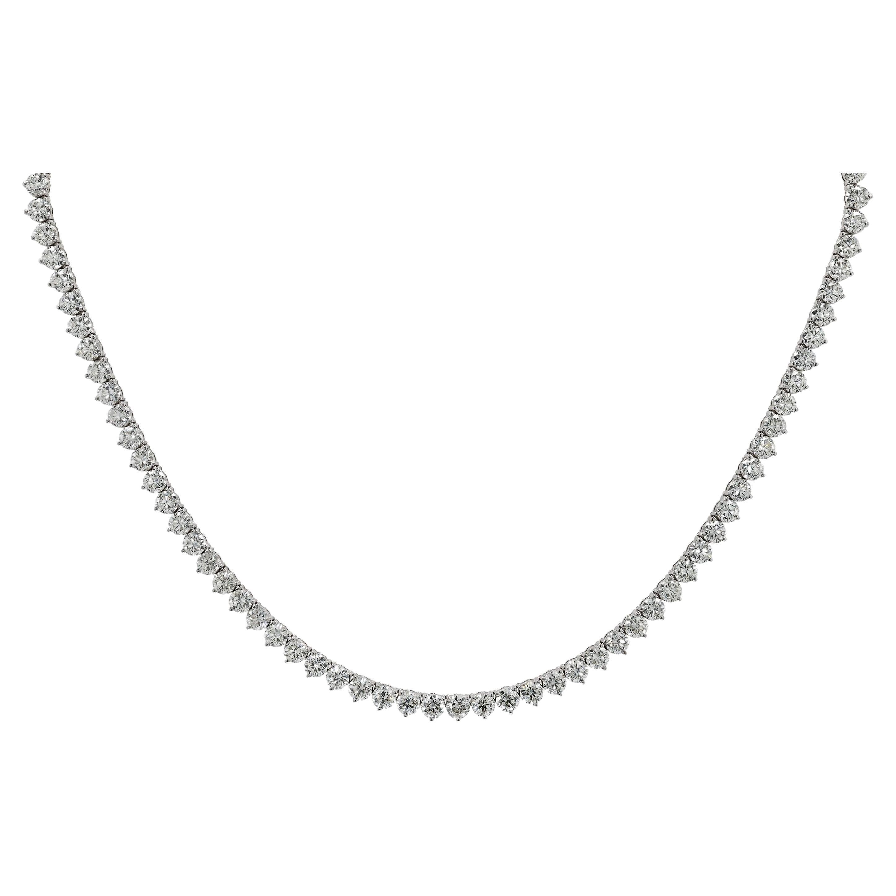 Contemporary 24,29 Karat VS Diamant Riviera Tennis Halskette im Angebot