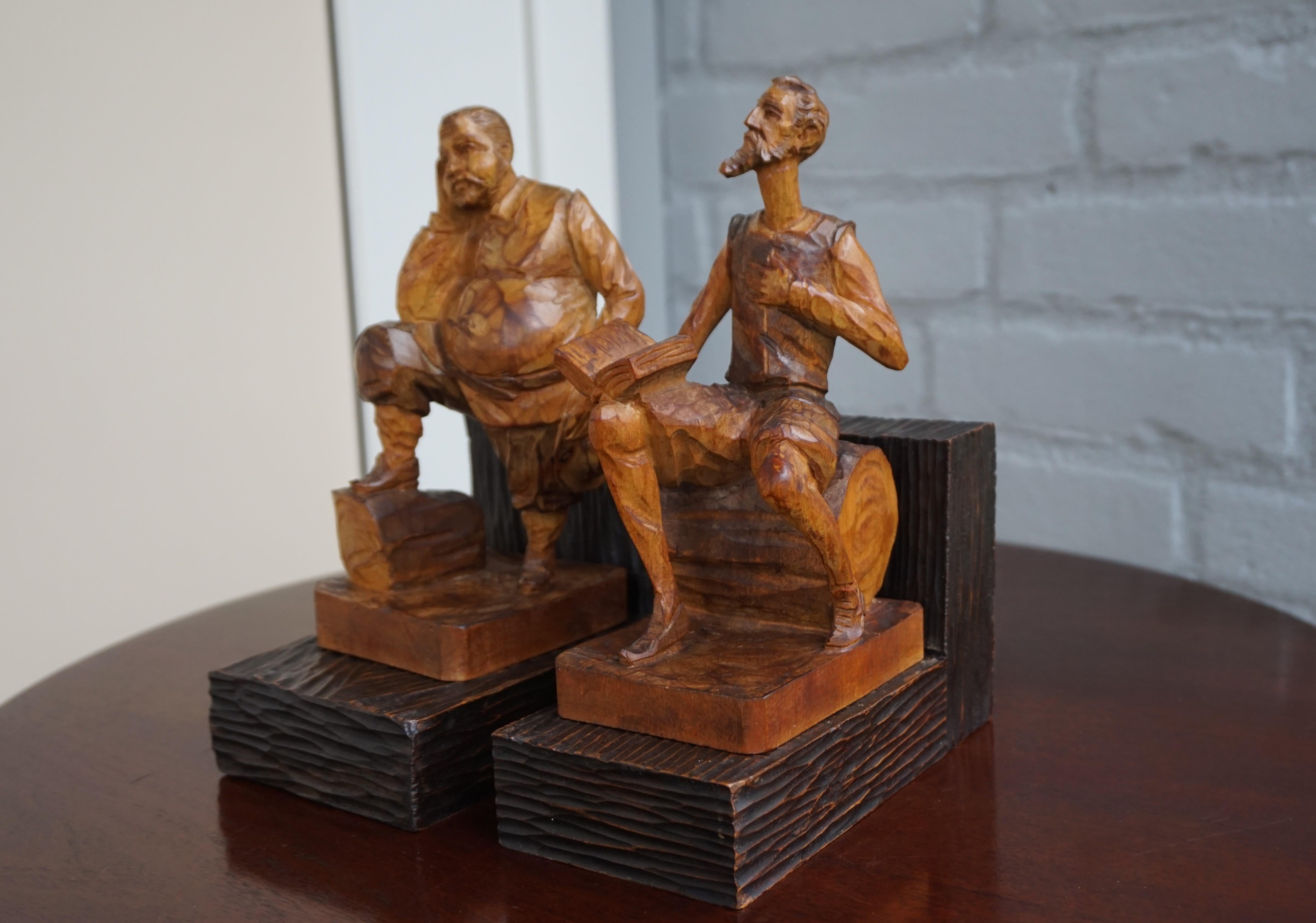 Rare, very well carved and mint condition, famous novel bookends.

If you are looking for a pair of decorative, practical and very well crafted bookends then this rare pair could be gracing your home or office soon. The taller and slimmer figure