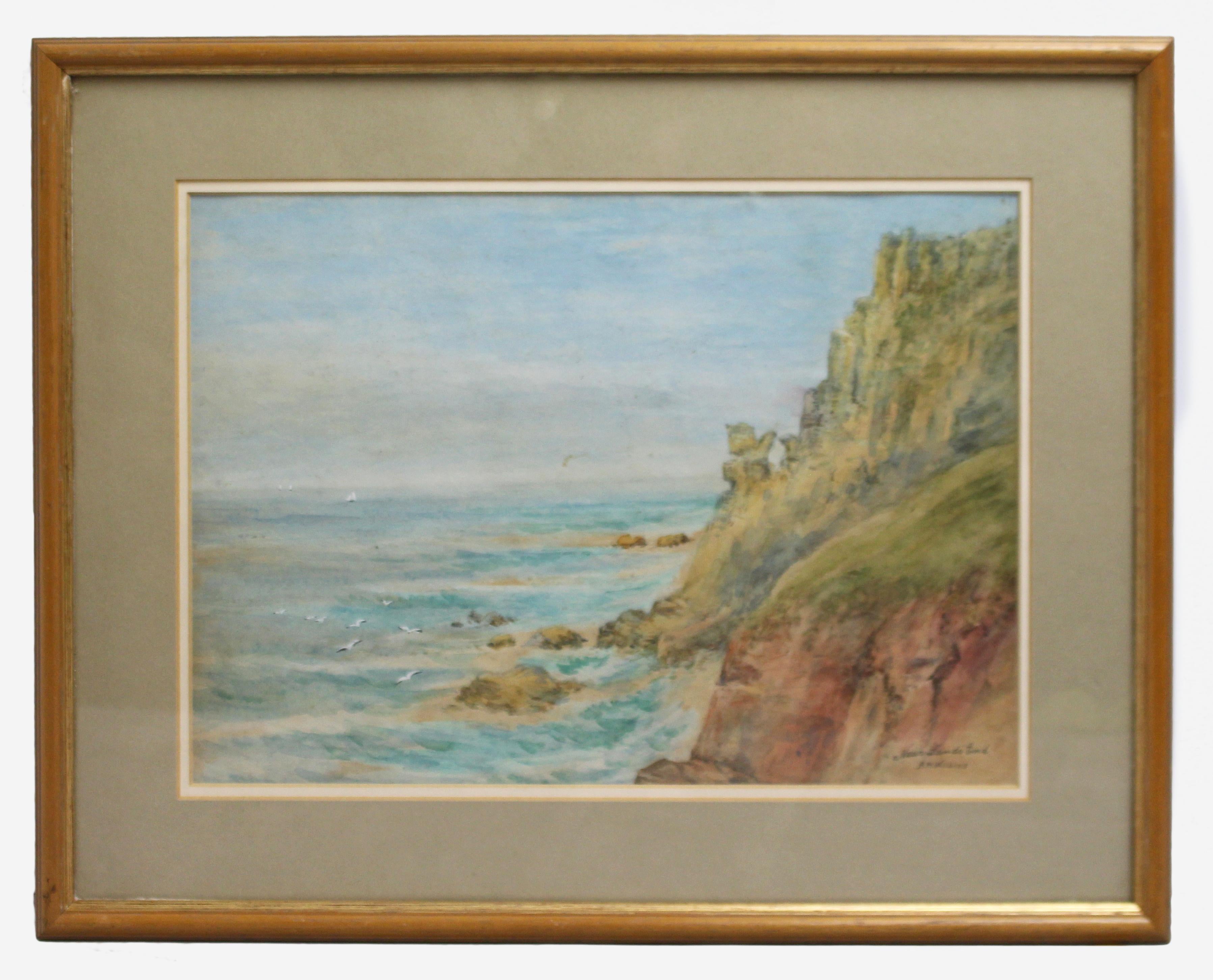'Near Land's End' A.M.Wilkins Watercolour


Early 20th c., English. Watercolour. 

Frame measures 47 x 37 cm. 

Double mounted & set behind glass in wood & gilt frame. Ready to hang.