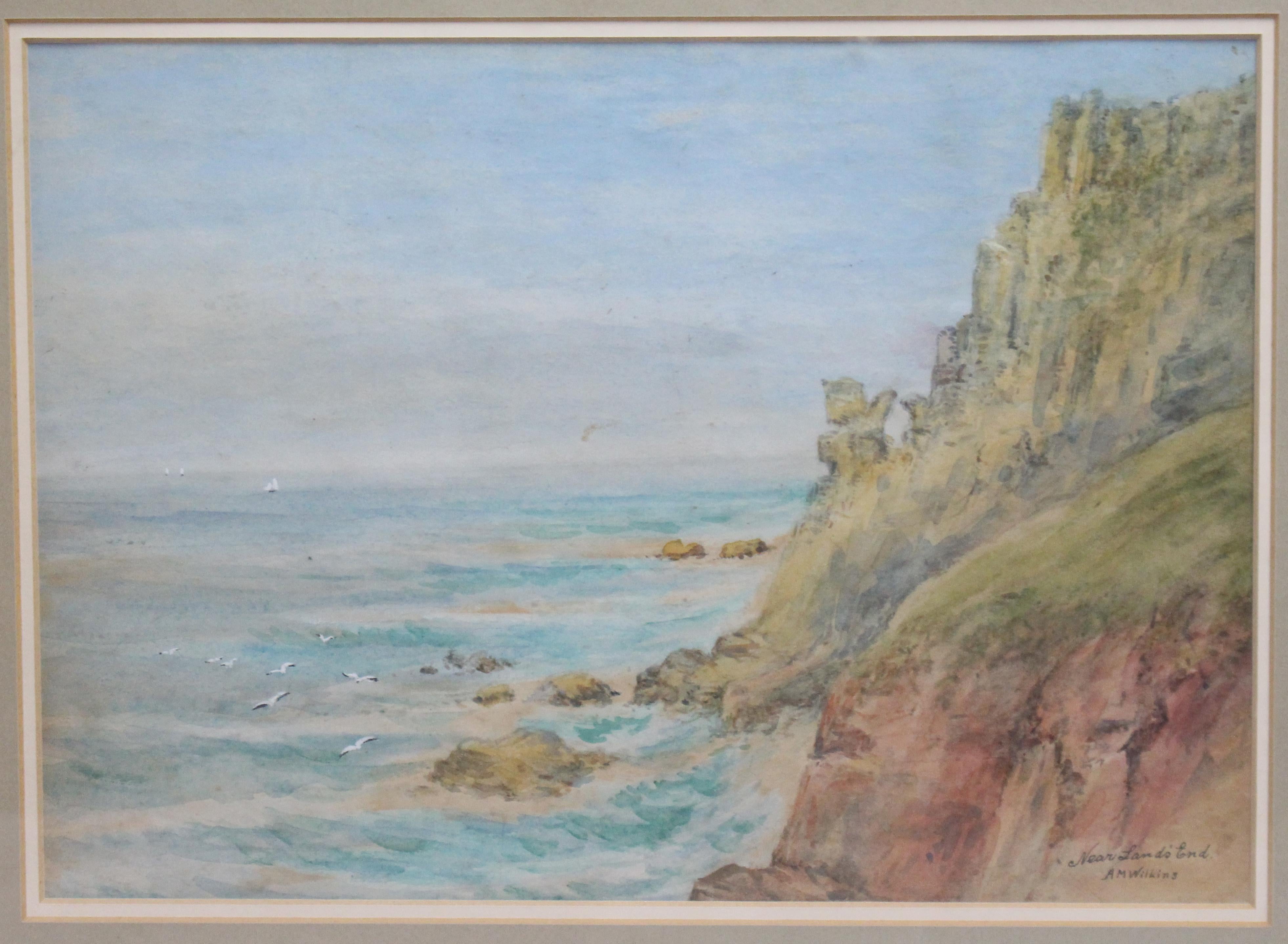 British 'Near Land's End' A.M.Wilkins Watercolour For Sale