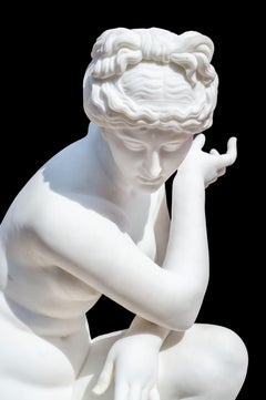 Near Life Size Marble Crouching Venus