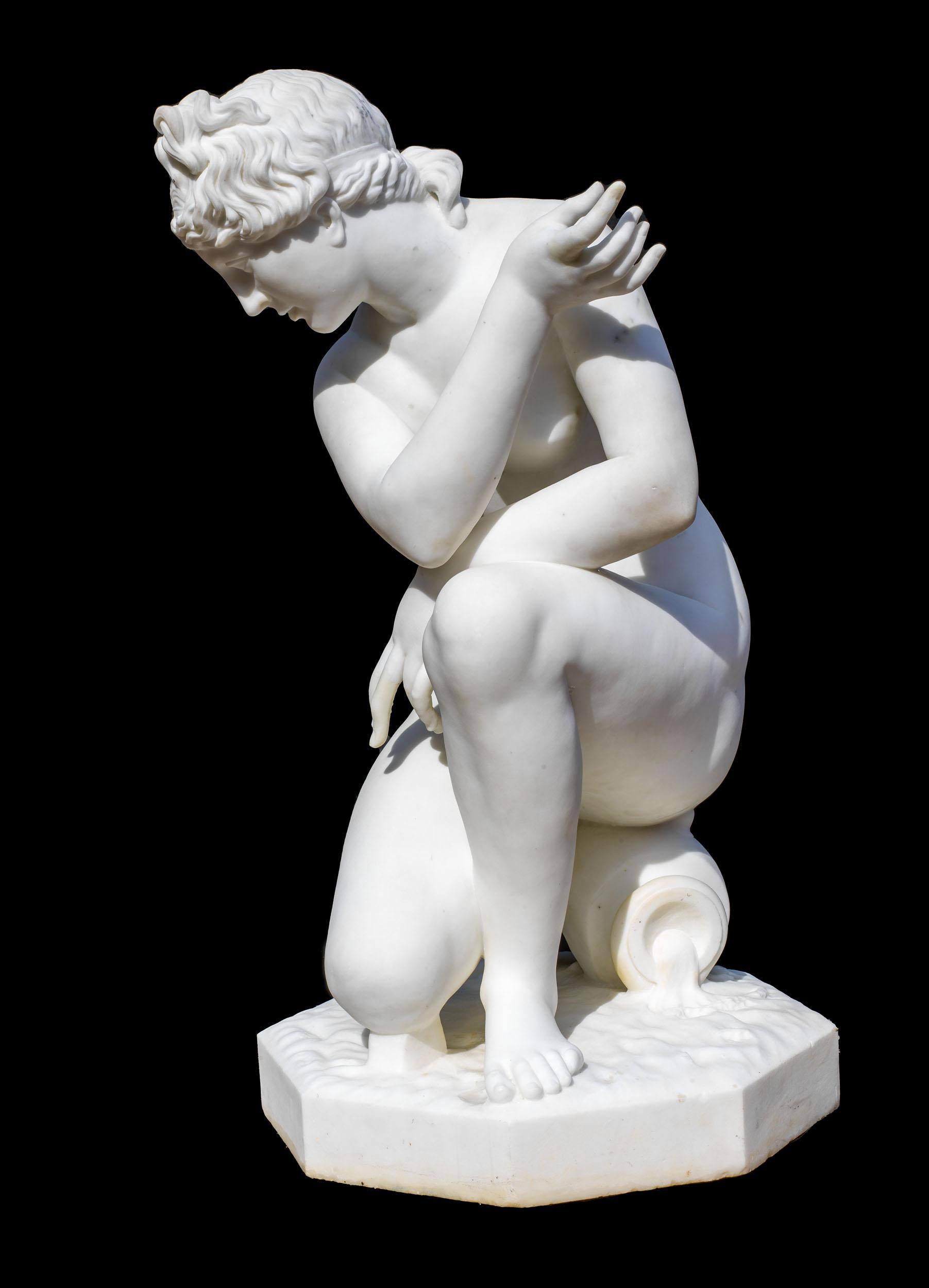 Near Life Size Marble Crouching Venus For Sale 2