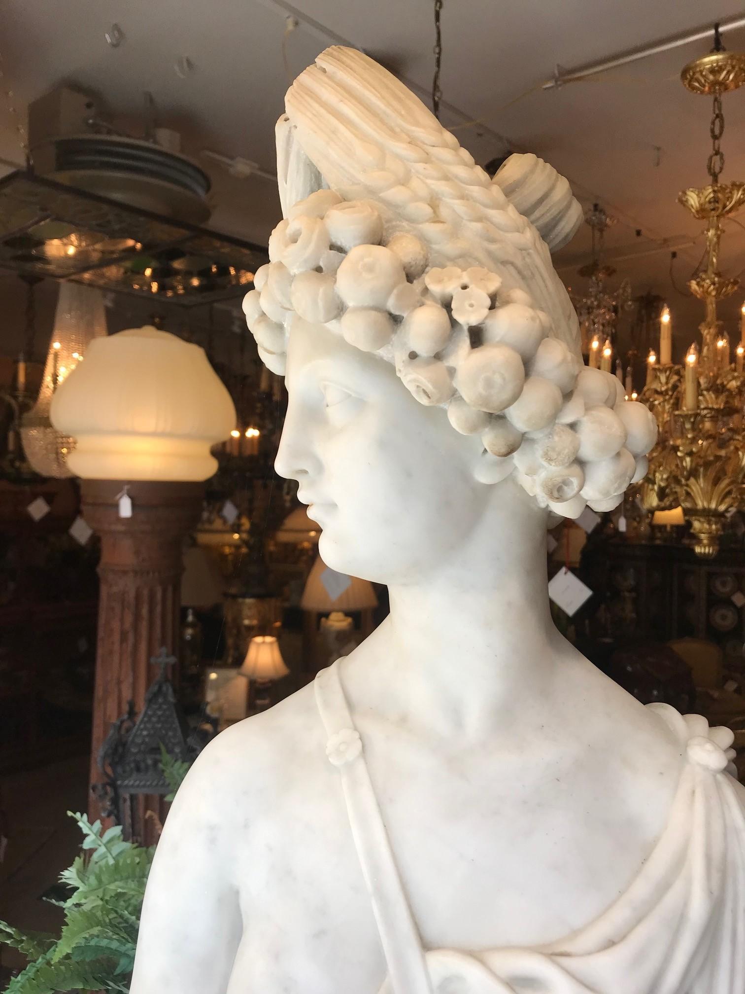 Near Life-Sized Italian White Marble Figure of Ceres, After the Antique 4
