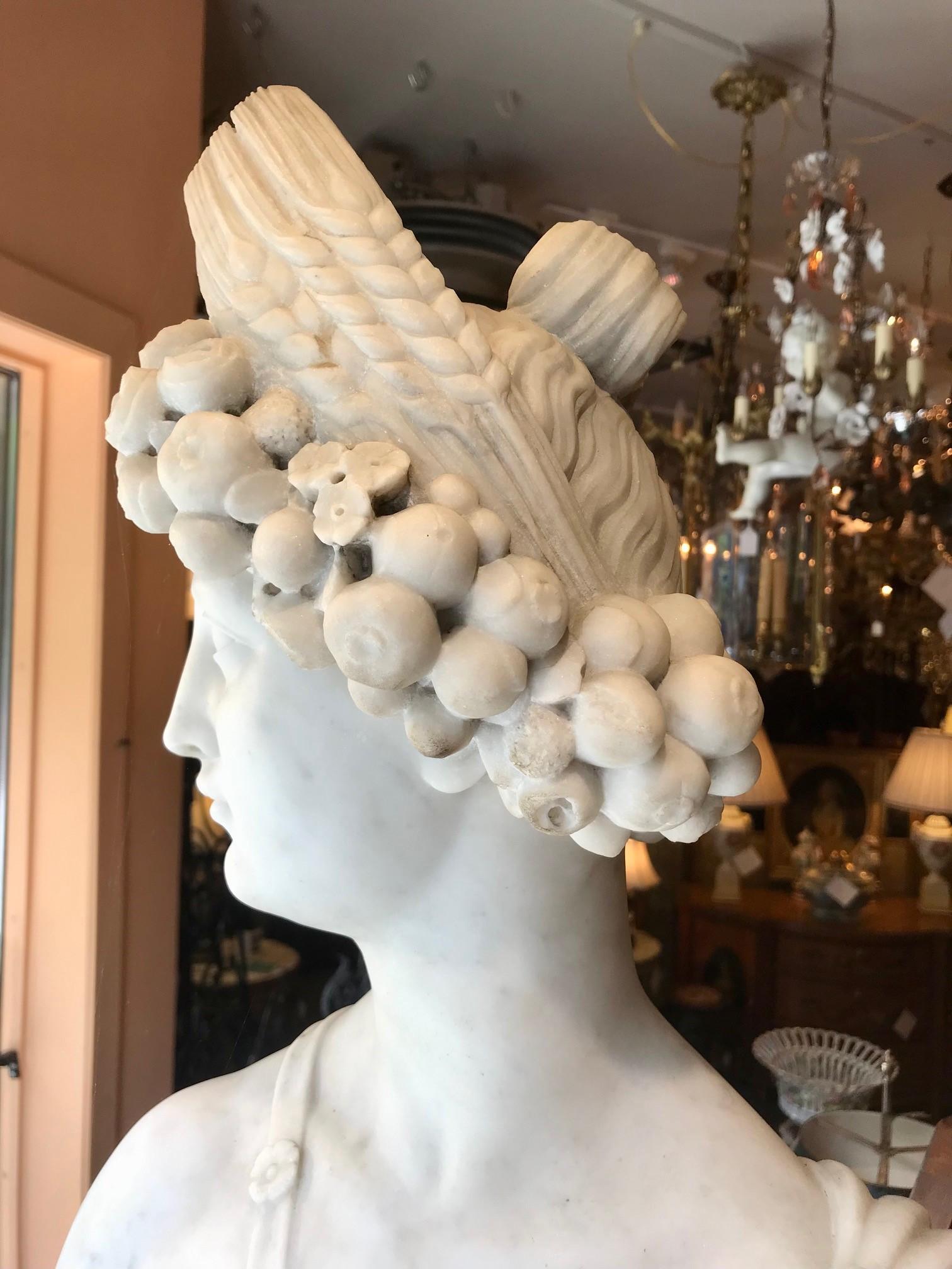 Near Life-Sized Italian White Marble Figure of Ceres, After the Antique 5