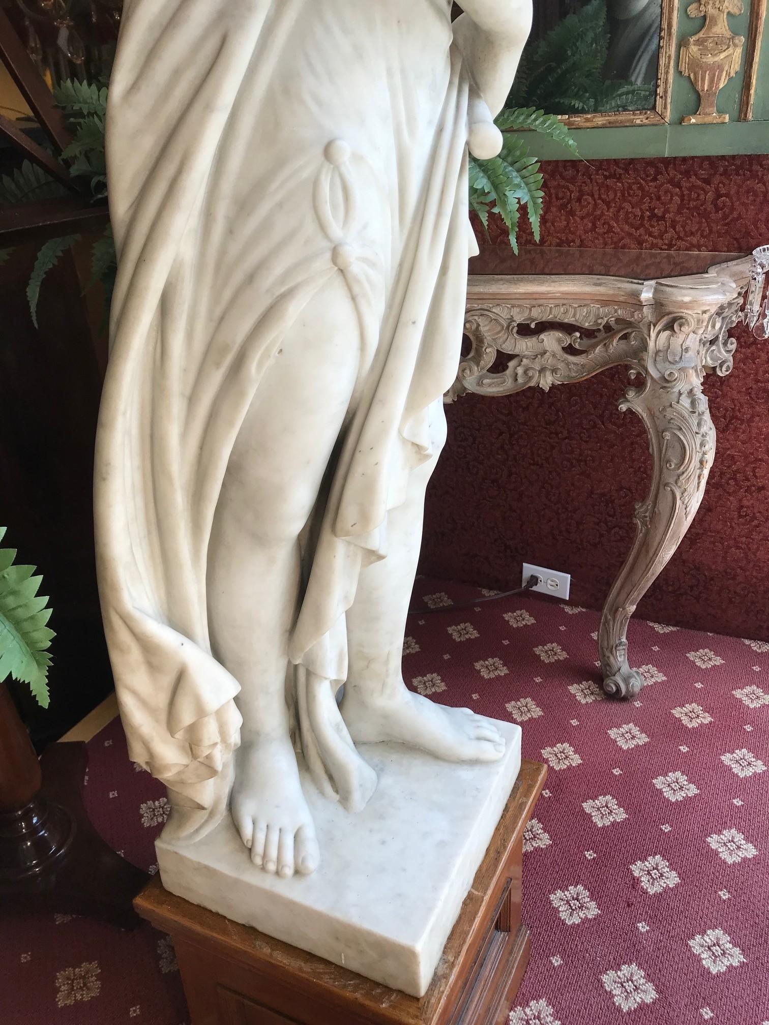 Near Life-Sized Italian White Marble Figure of Ceres, After the Antique 10