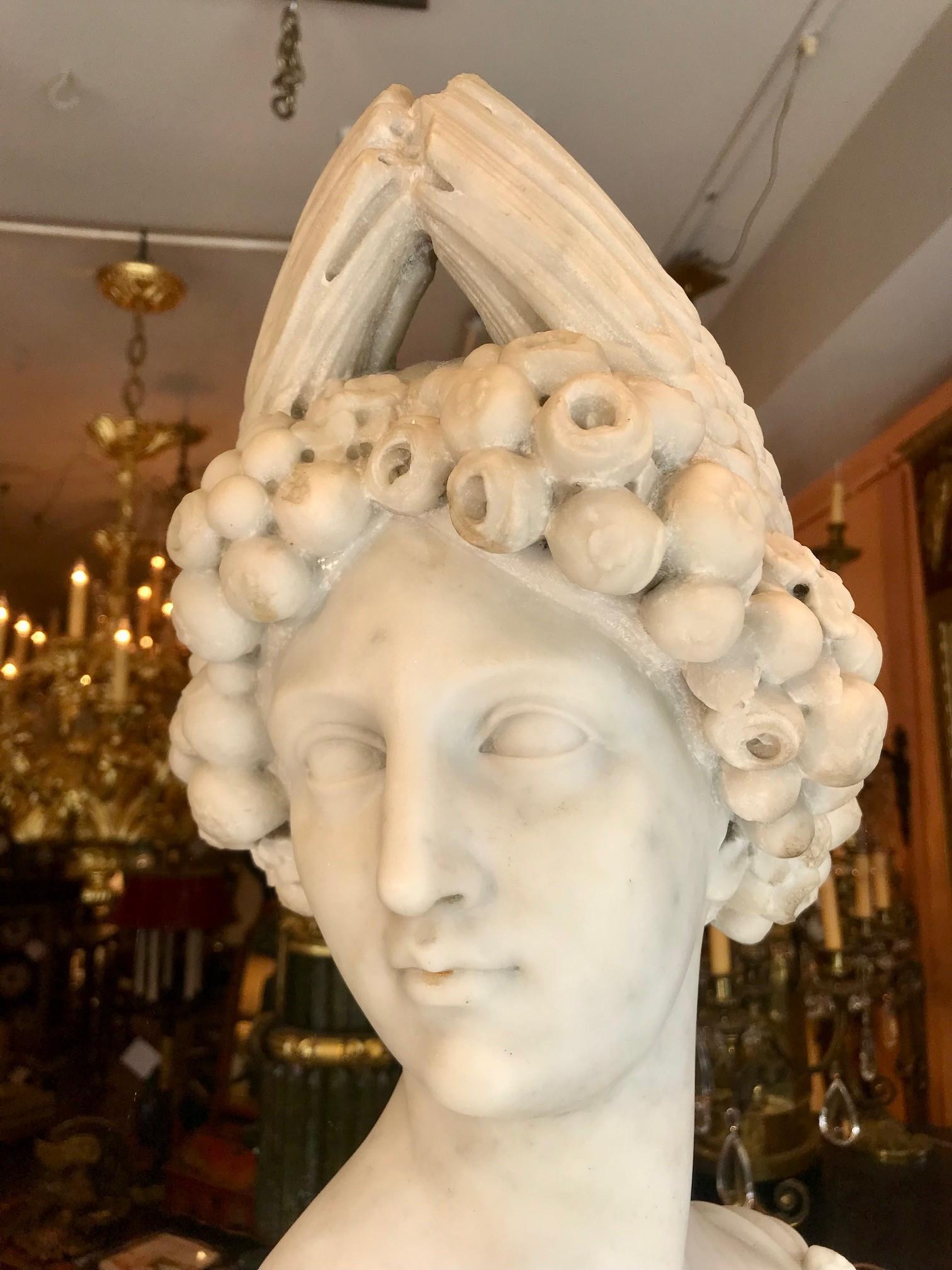 Near Life-Sized Italian White Marble Figure of Ceres, After the Antique 3