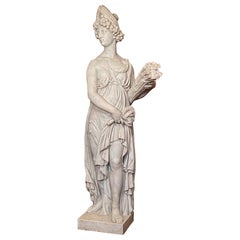 Near Life-Sized Italian White Marble Figure of Ceres, After the Antique