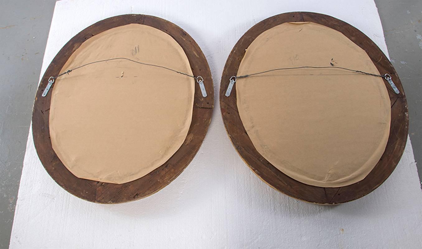 Near Pair 19th Century Carved Gilt Wood and Gesso Mirrors For Sale 2