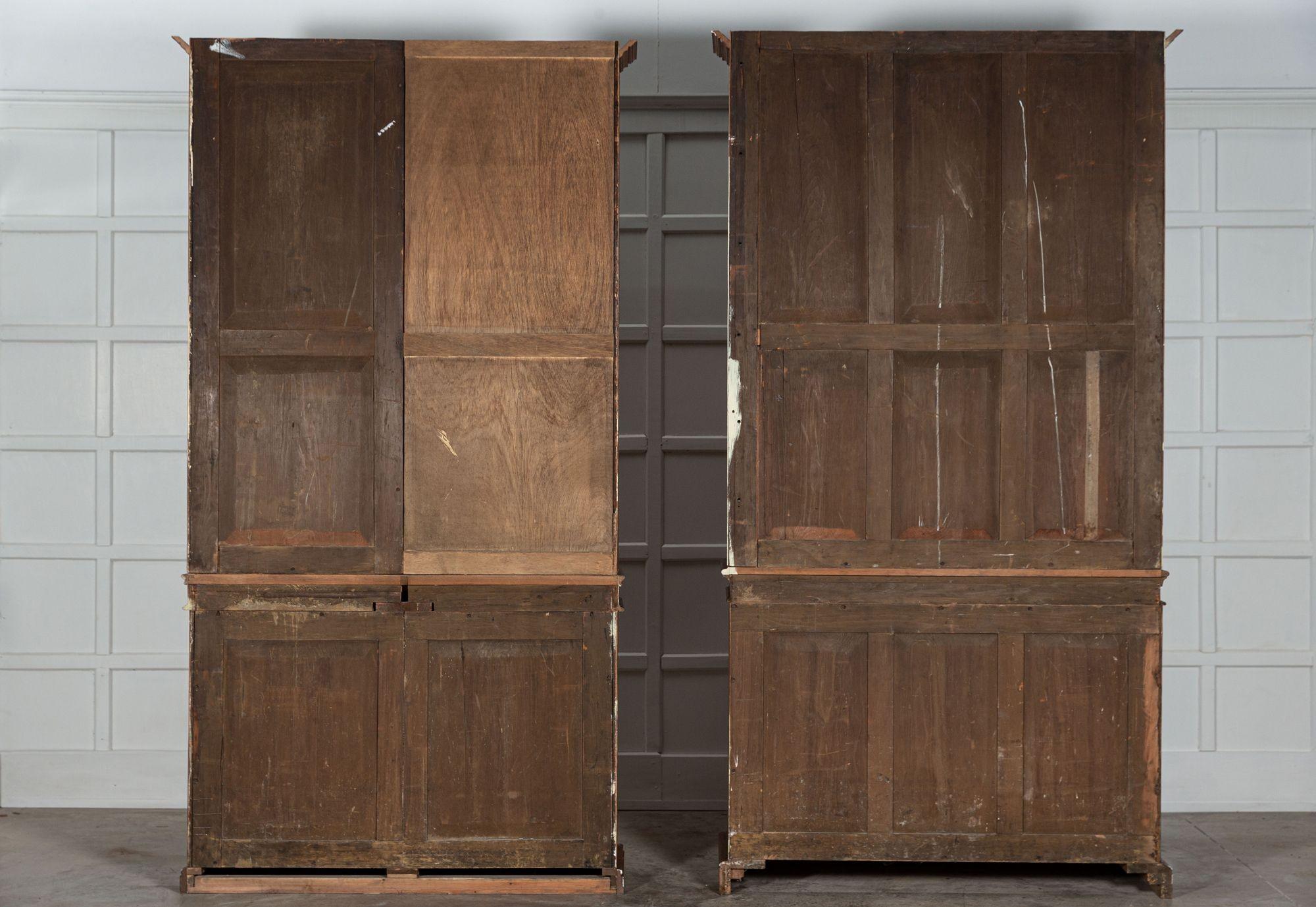 Near Pair Arched Oak Glazed Apothecary Cabinets For Sale 5