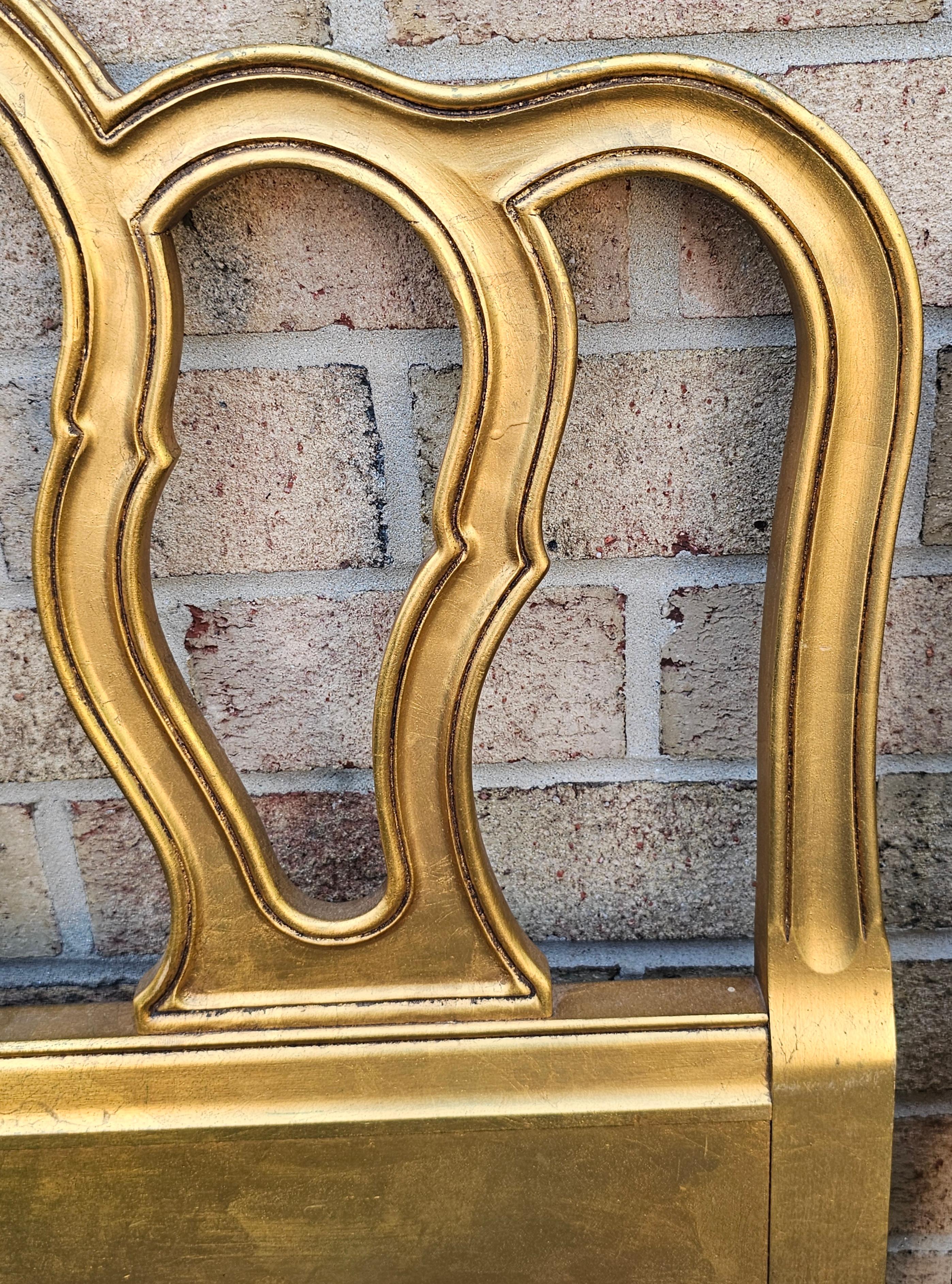 Near Pair Drexel Mid Century Provincial Style Giltwood Twin Size Headboards (amerikanisch) im Angebot