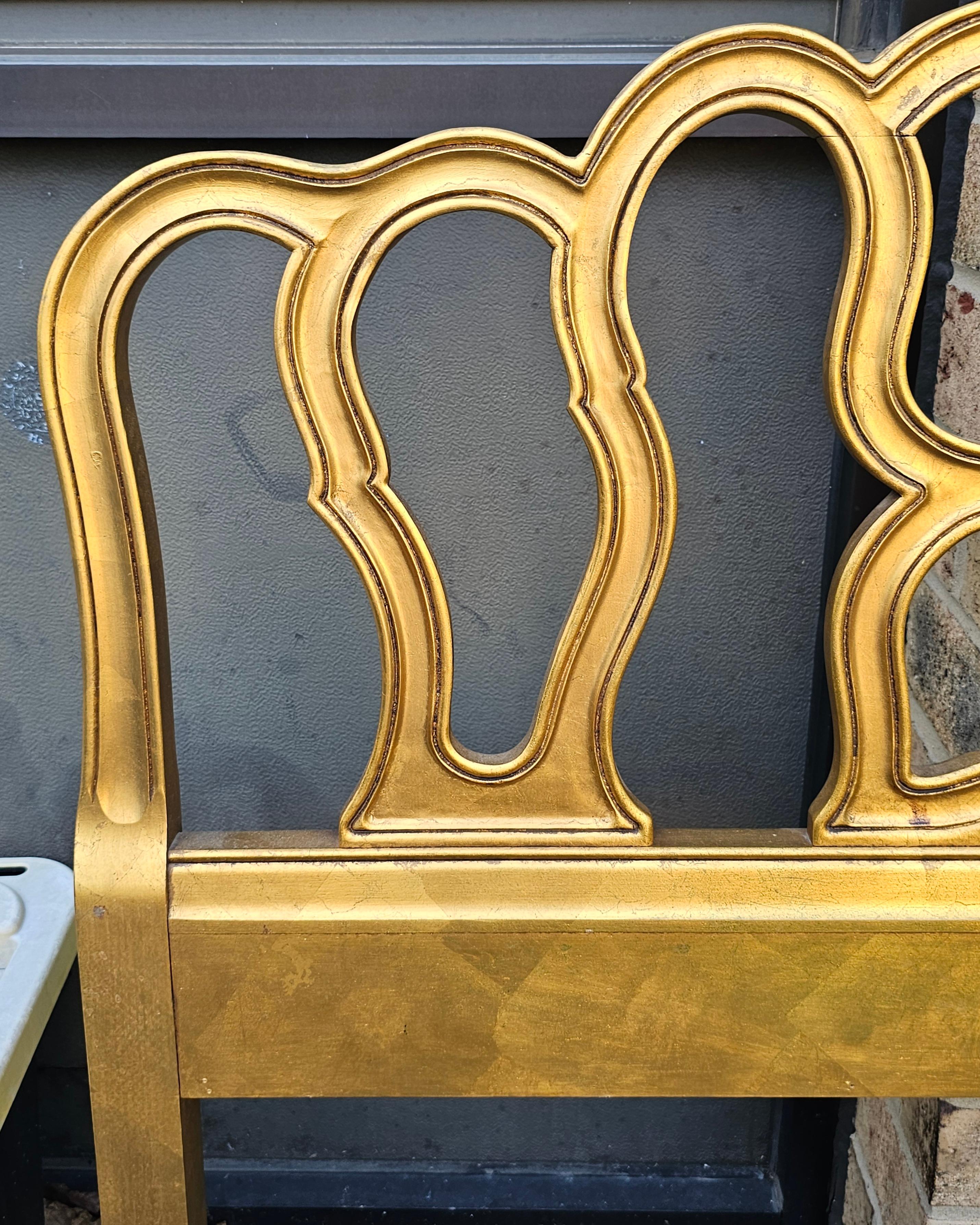 Near Pair Drexel Mid Century Provincial Style Giltwood Twin Size Headboards (Geschnitzt) im Angebot