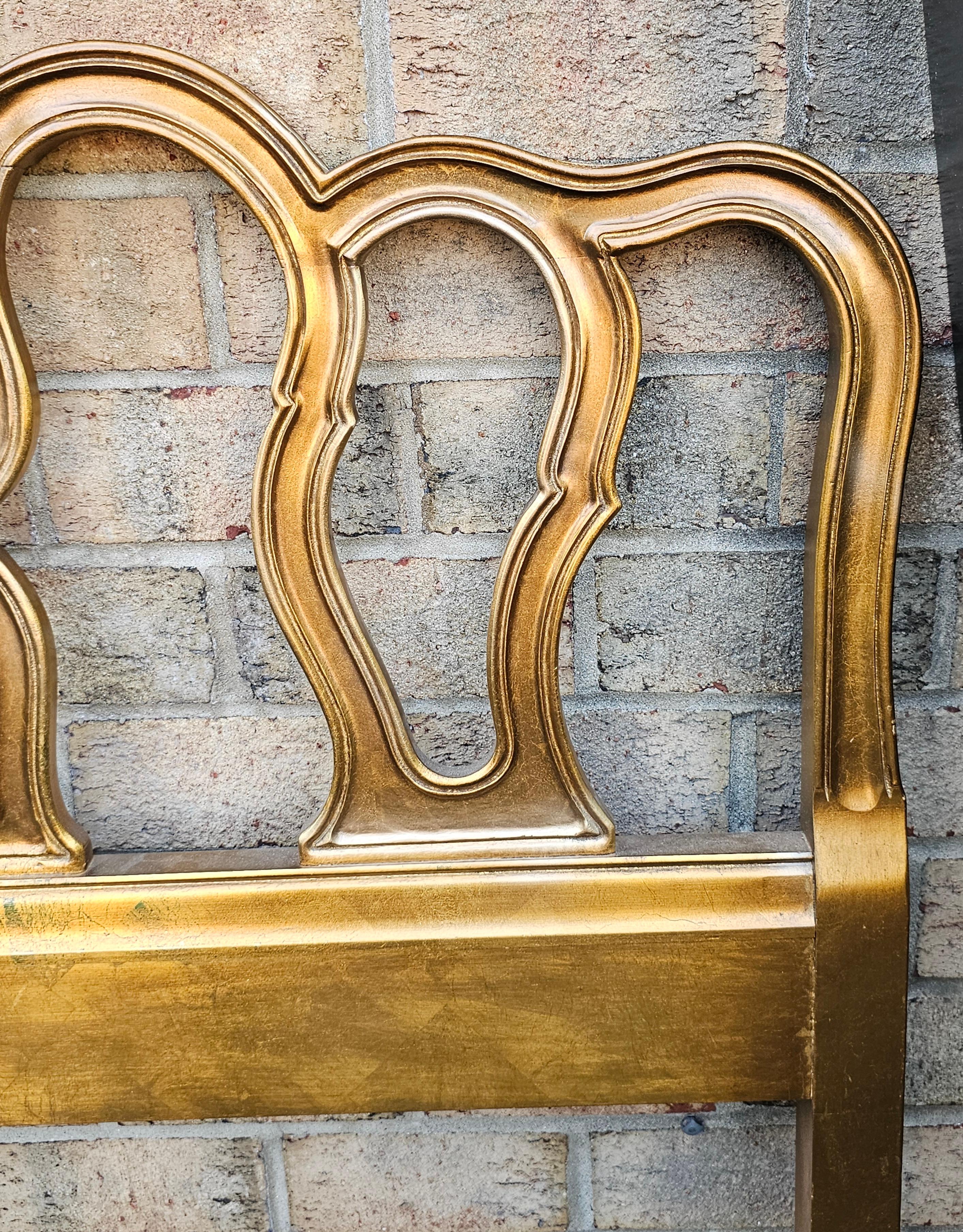 Near Pair Drexel Mid Century Provincial Style Giltwood Twin Size Headboards (20. Jahrhundert) im Angebot