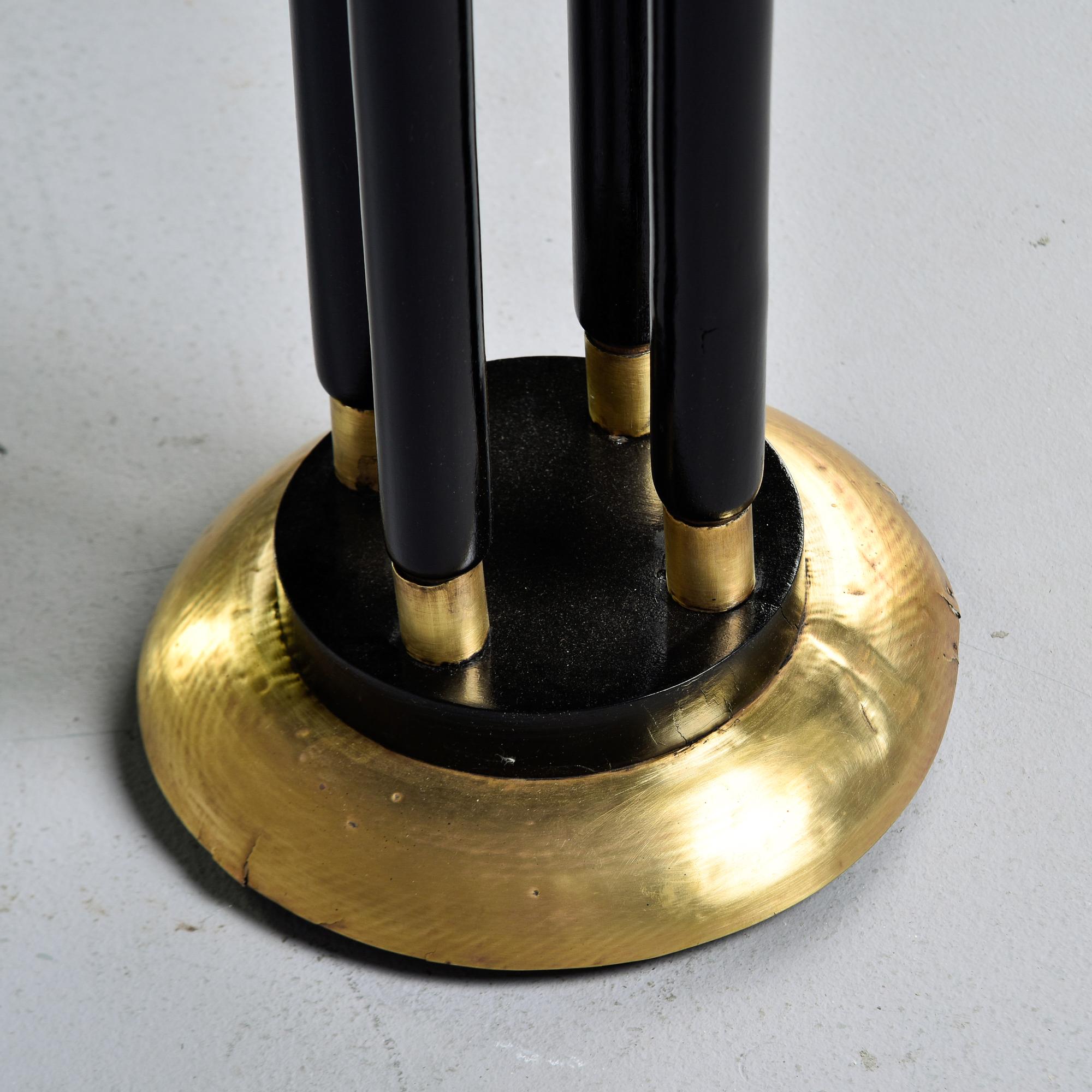 Near Pair Early 20th C Italian Ebonised Stands with Brass Trim  For Sale 8