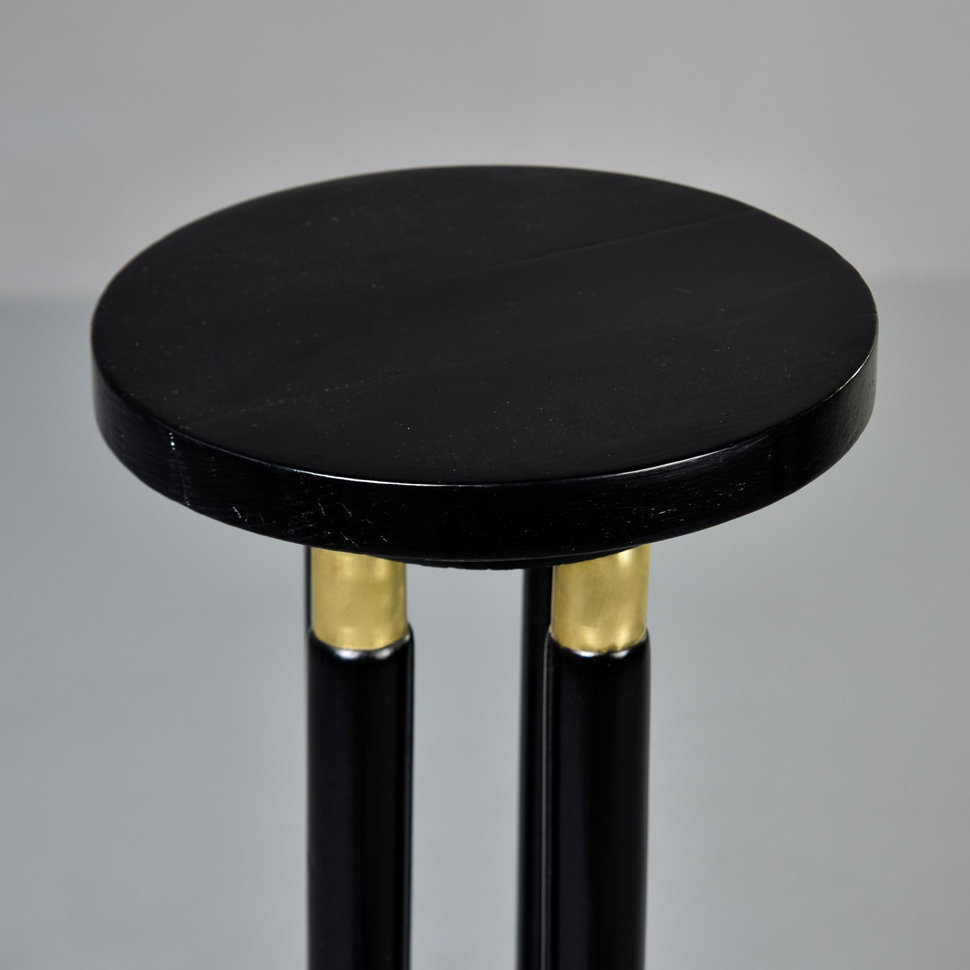 Near Pair Early 20th C Italian Ebonised Stands with Brass Trim  For Sale 2