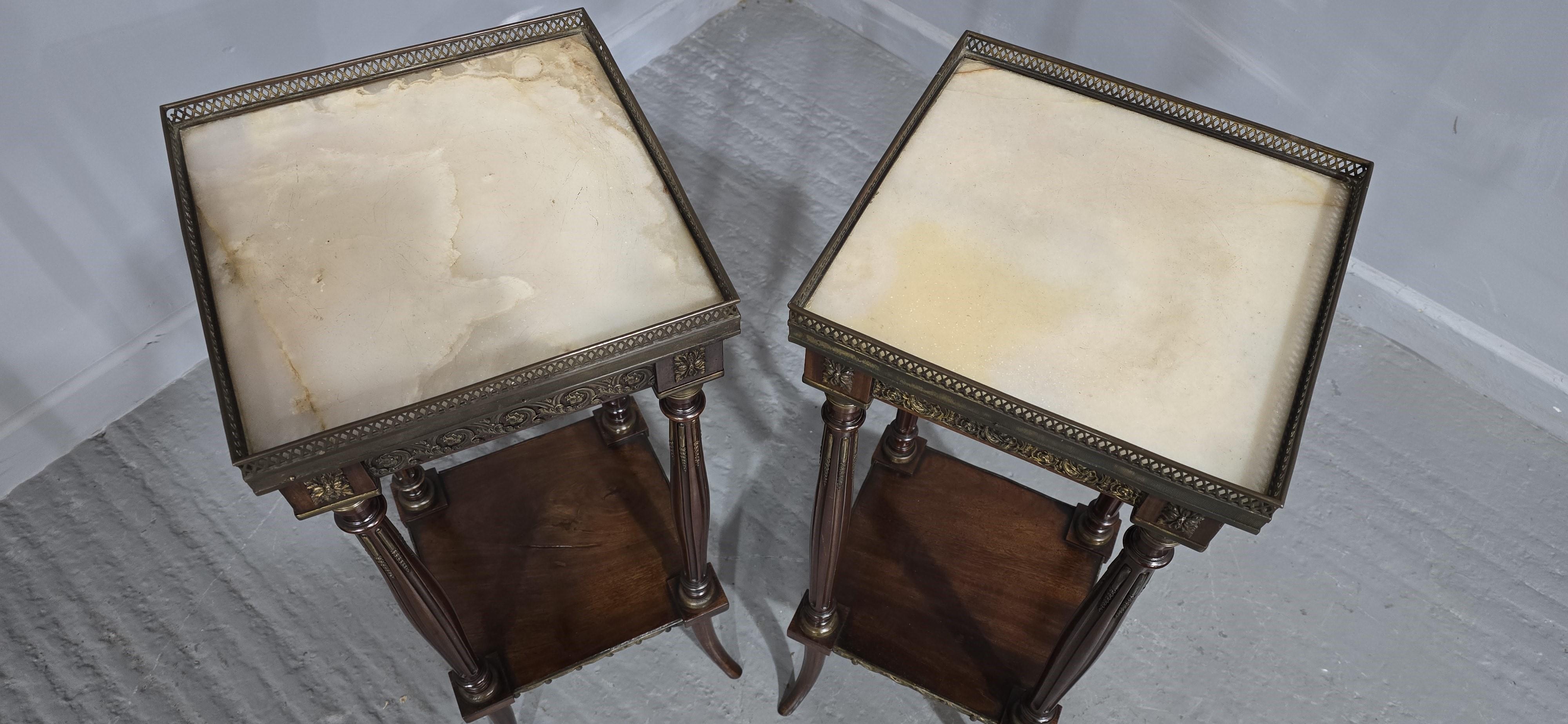 Ormolu Near Pair French Marble Stands For Sale