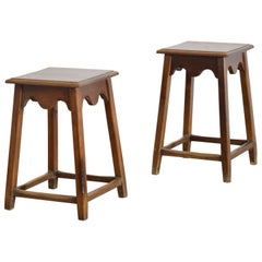 Paire de tables basses italiennes en noyer de style baroque, début du 20e siècle