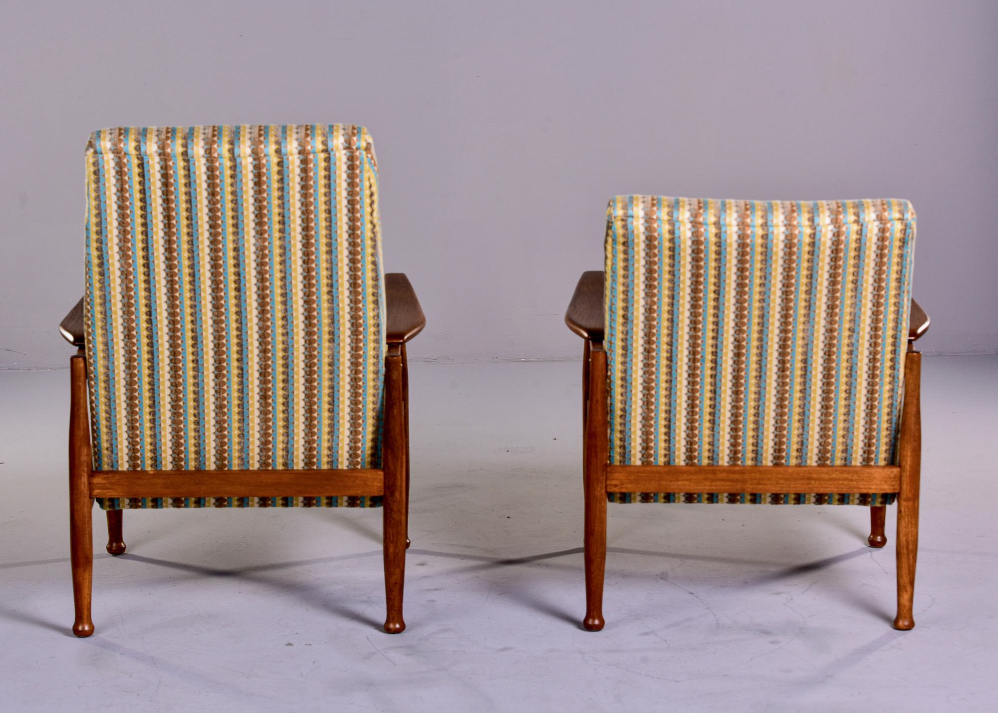 Near Pair Mid Century Scandinavian Reclining Elm Chairs For Sale 4