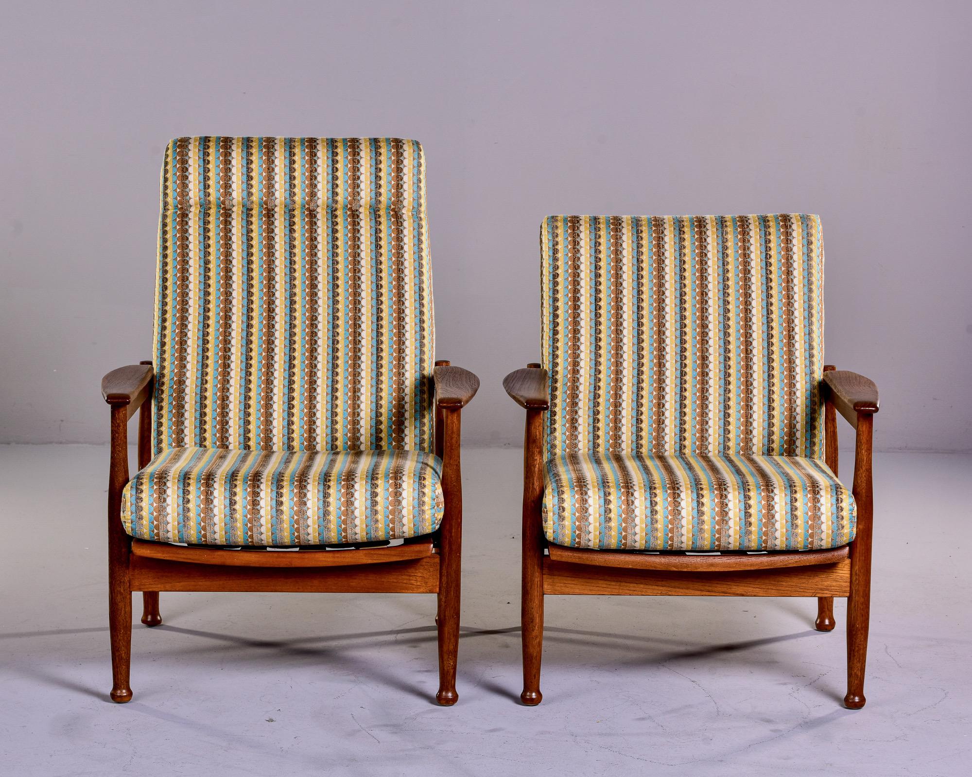 Scandinavian Modern Near Pair Mid Century Scandinavian Reclining Elm Chairs For Sale