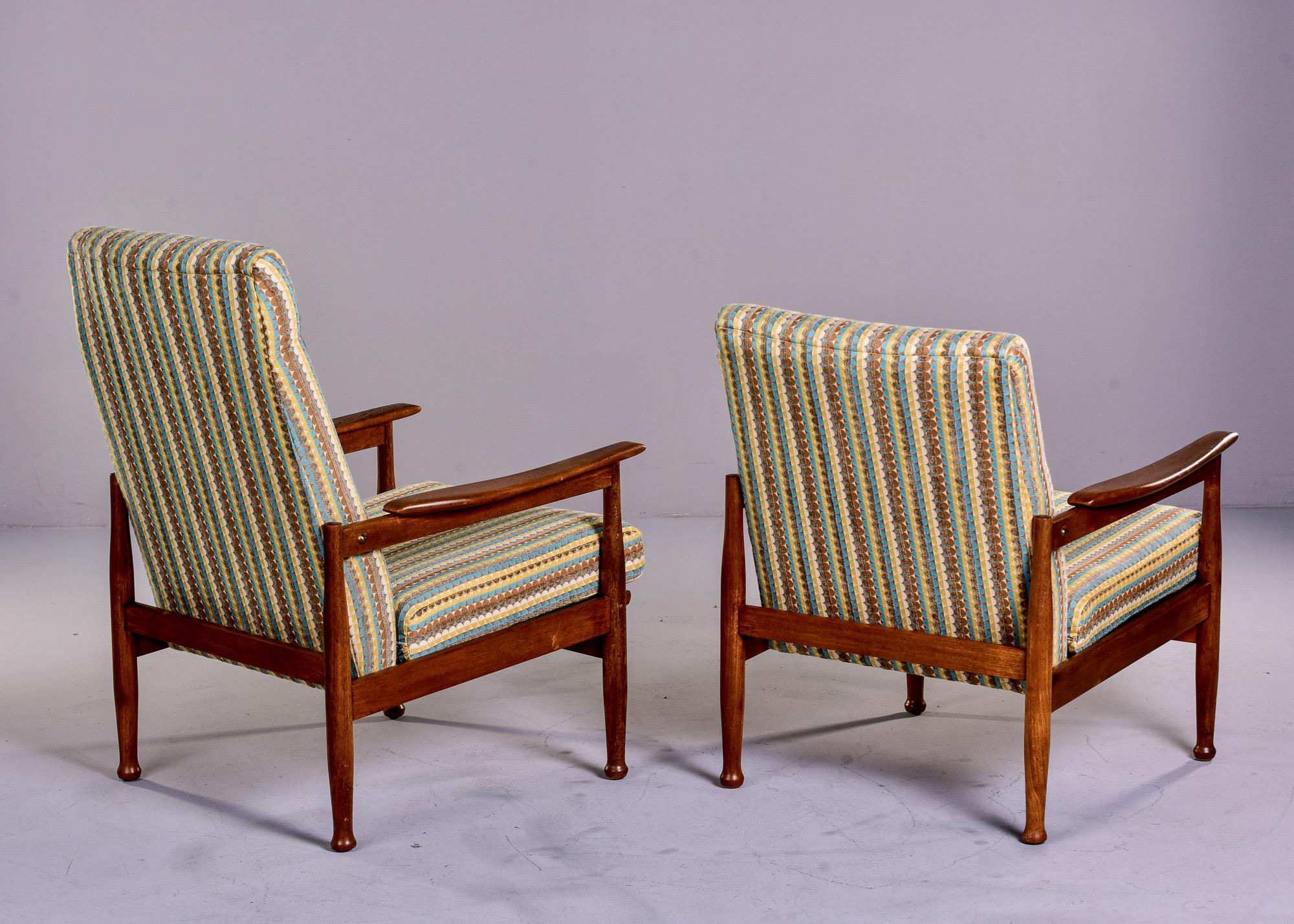 Near Pair Mid Century Scandinavian Reclining Elm Chairs For Sale 3