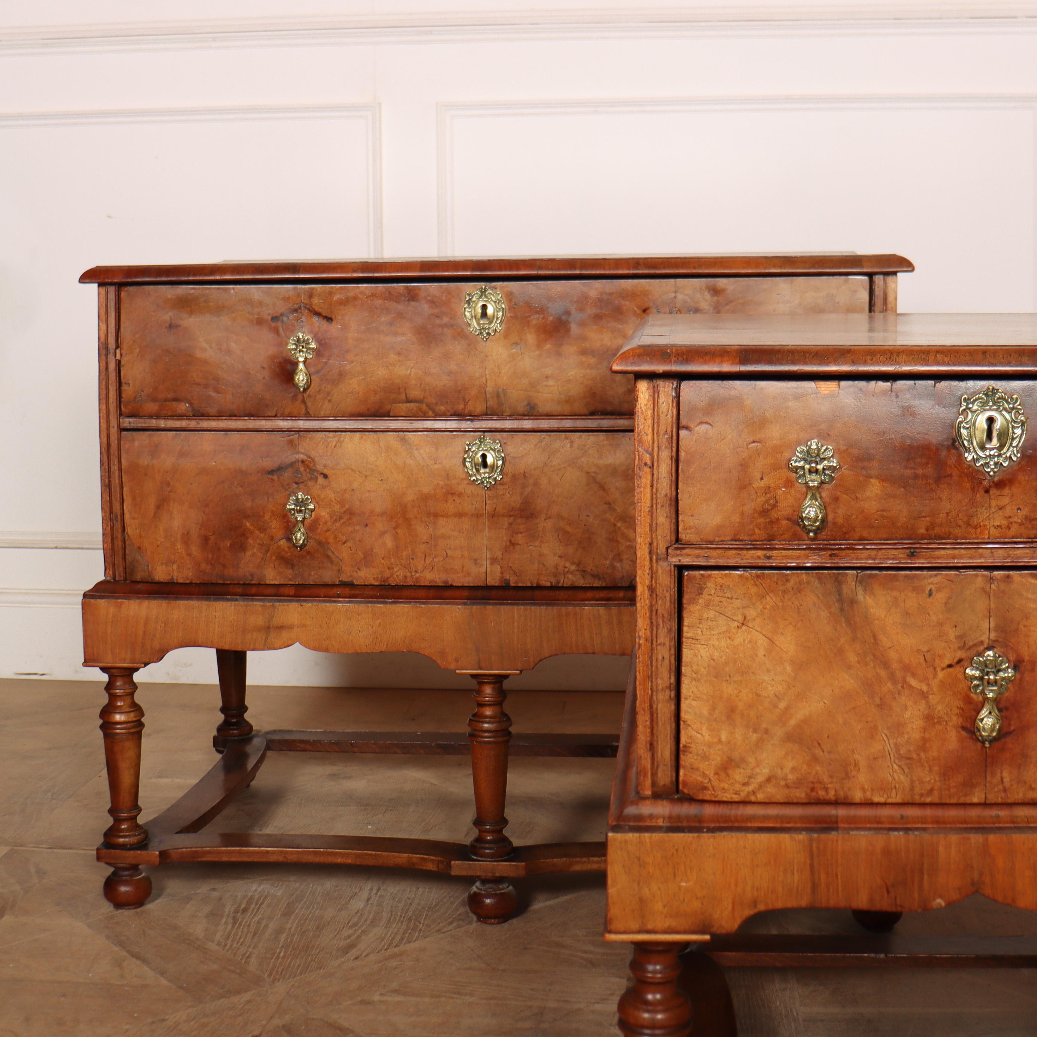 Near Pair of 18th Century Walnut Commodes For Sale 1