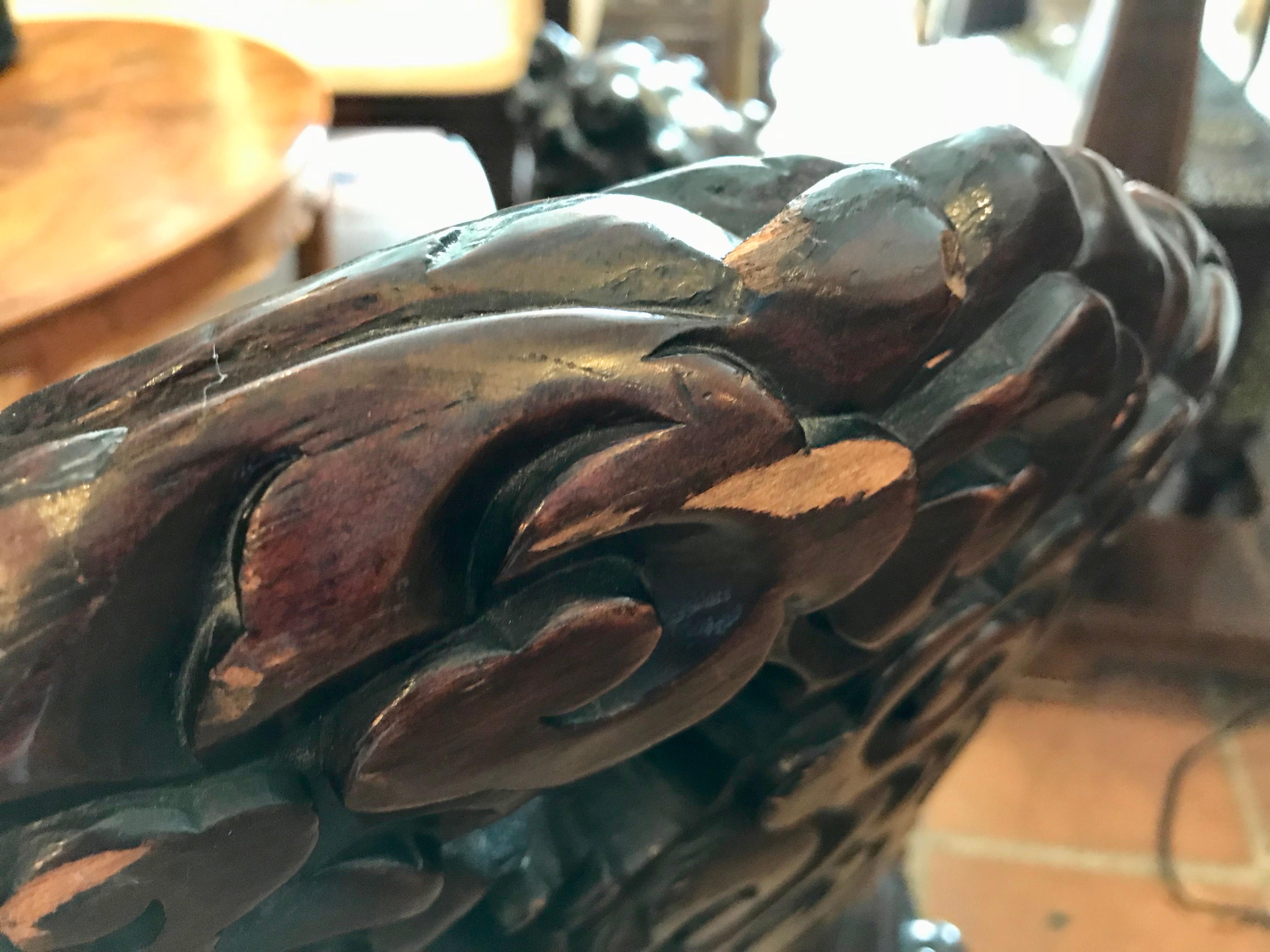 Near Pair of 19th Century Chinese Dragon Chairs 2