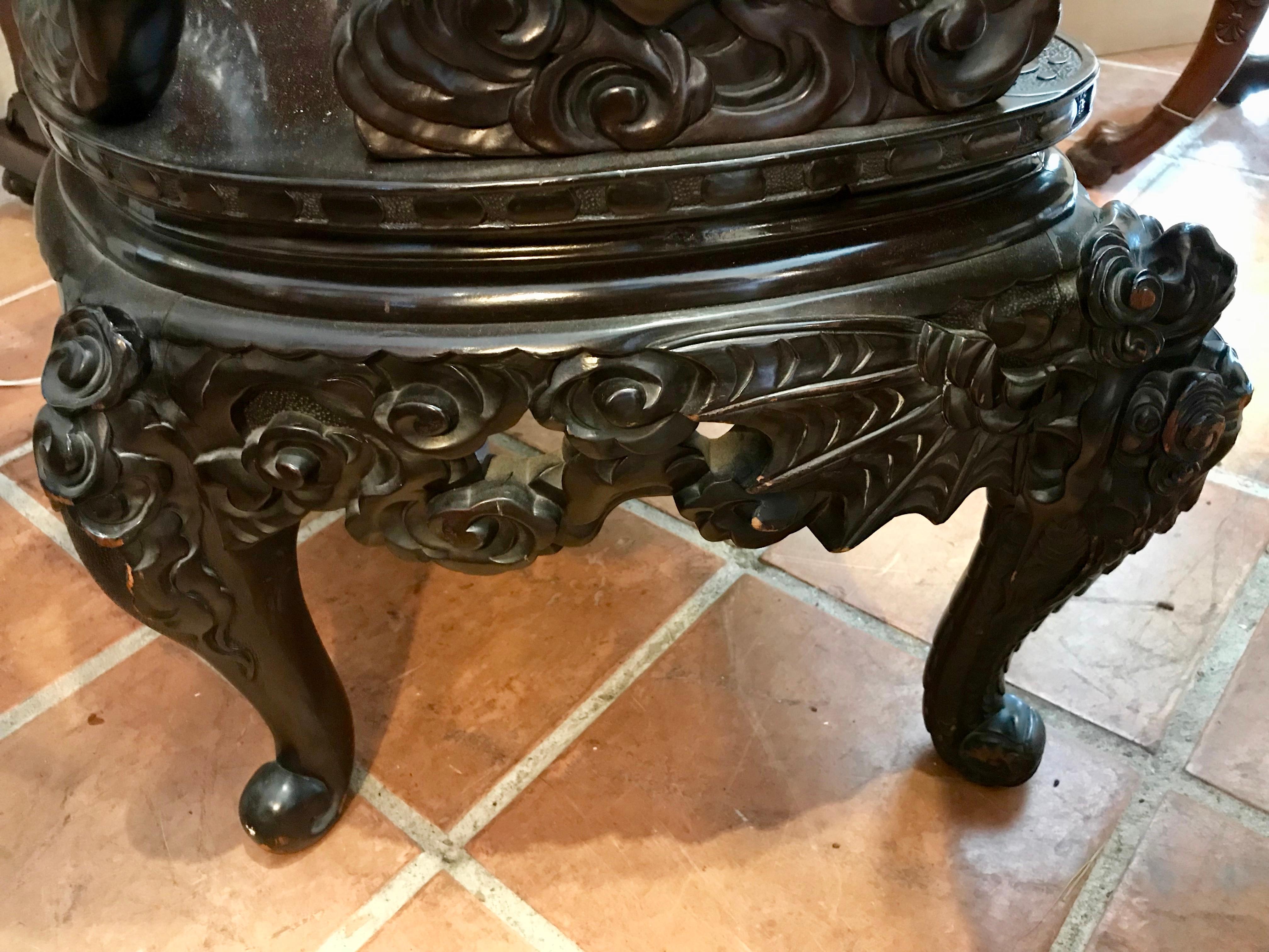 Near Pair of 19th Century Chinese Dragon Chairs 3