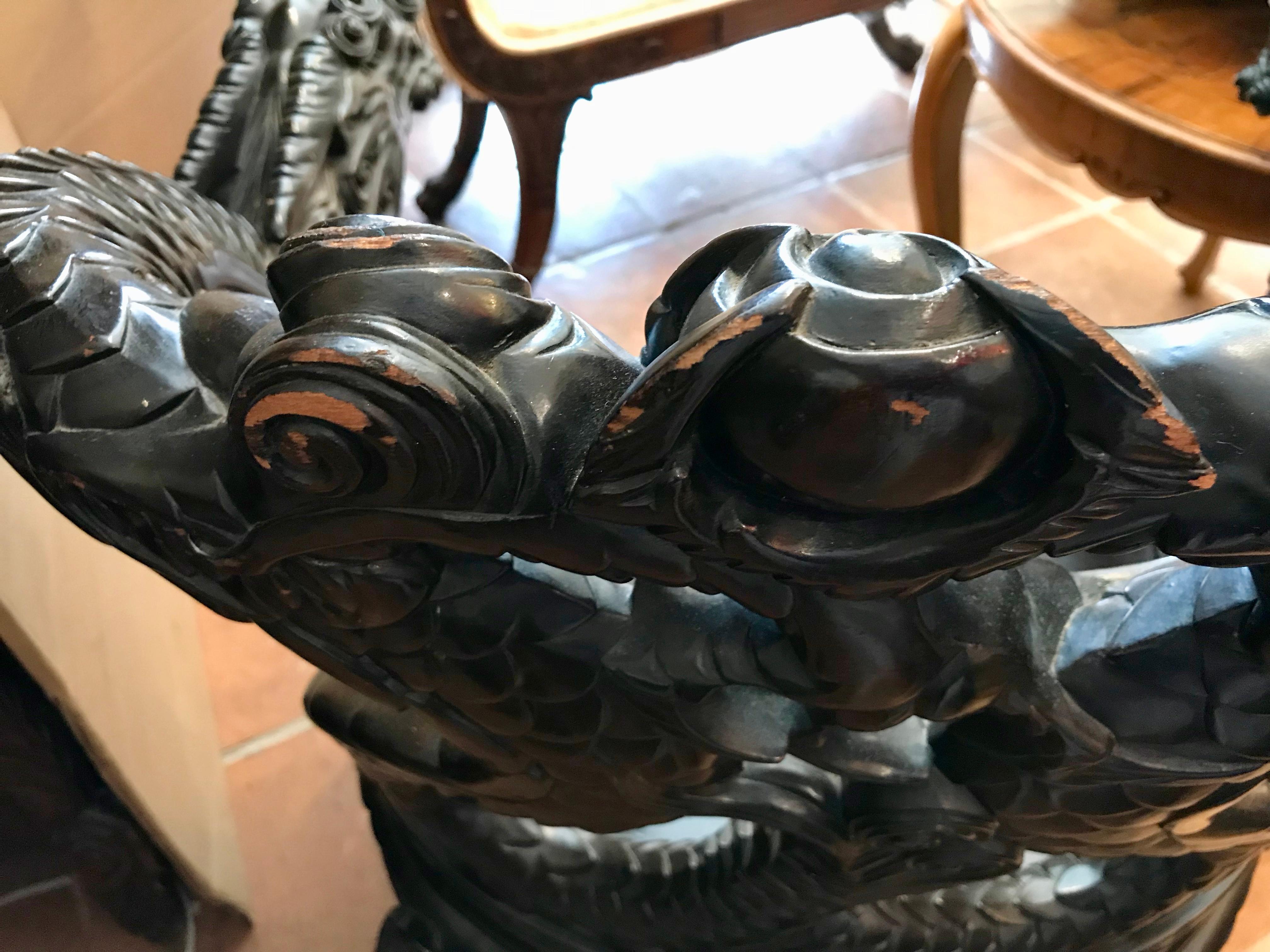 Near Pair of 19th Century Chinese Dragon Chairs 5