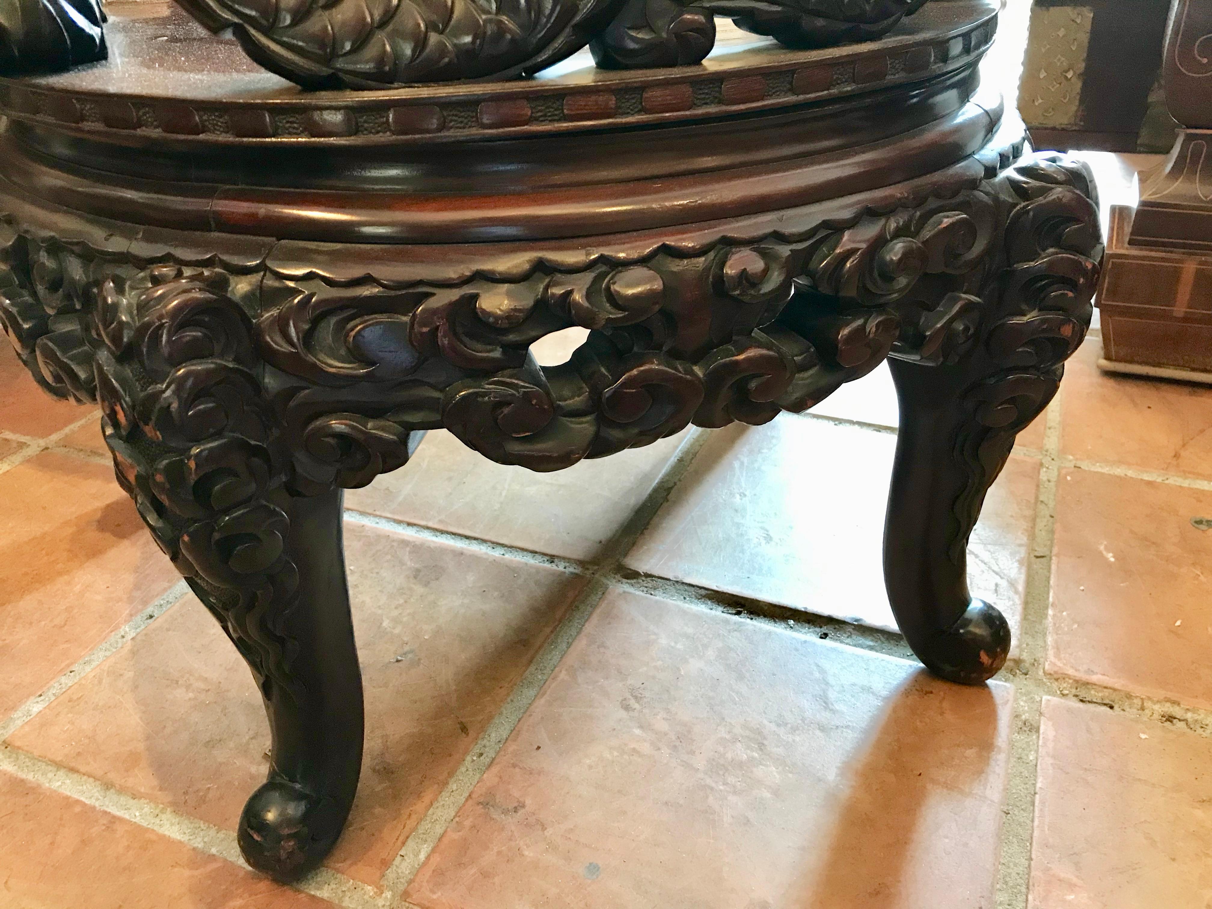 Near Pair of 19th Century Chinese Dragon Chairs 7