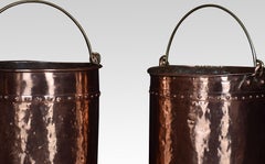Near Pair of 19th Century Copper Buckets