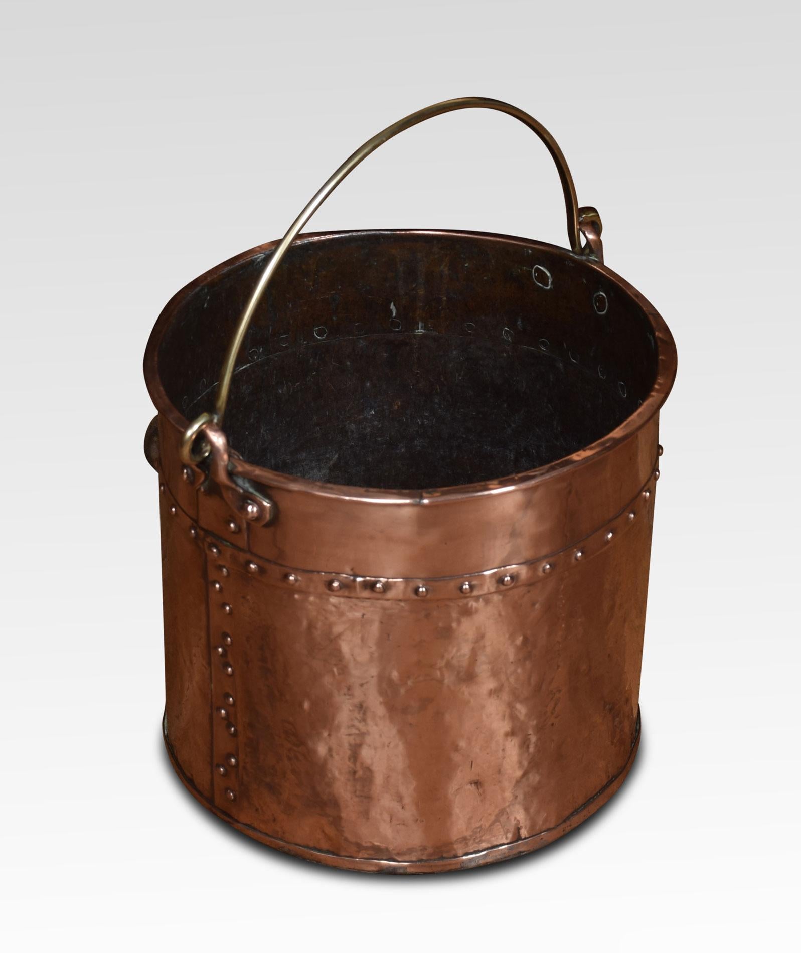 British Near Pair of 19th Century Copper Buckets