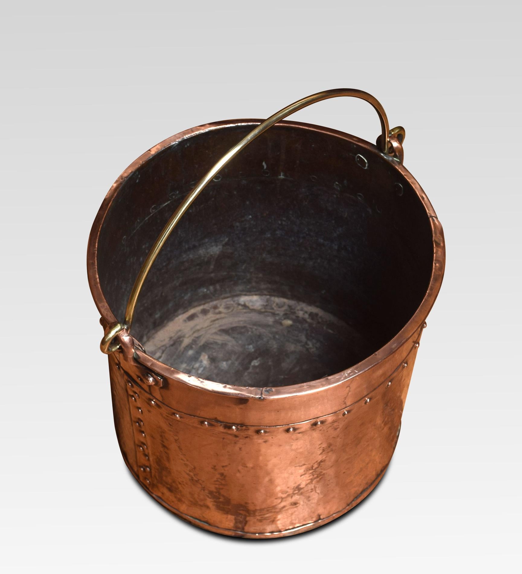 Near Pair of 19th Century Copper Buckets 1