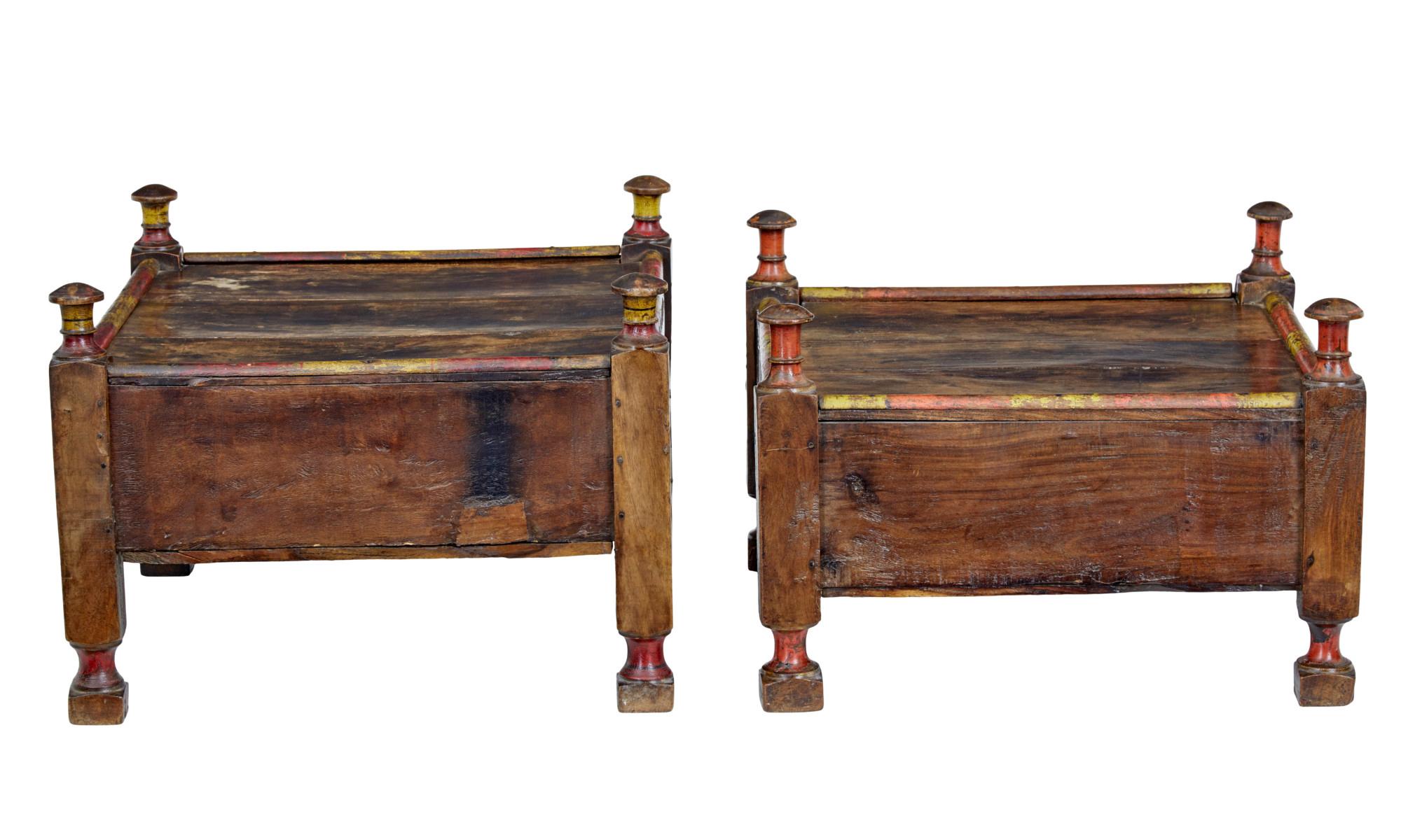 Victorian Near pair of 19th century Moroccan low bedside tables For Sale
