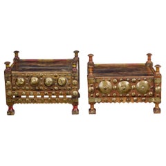 Near pair of 19th century Moroccan low bedside tables