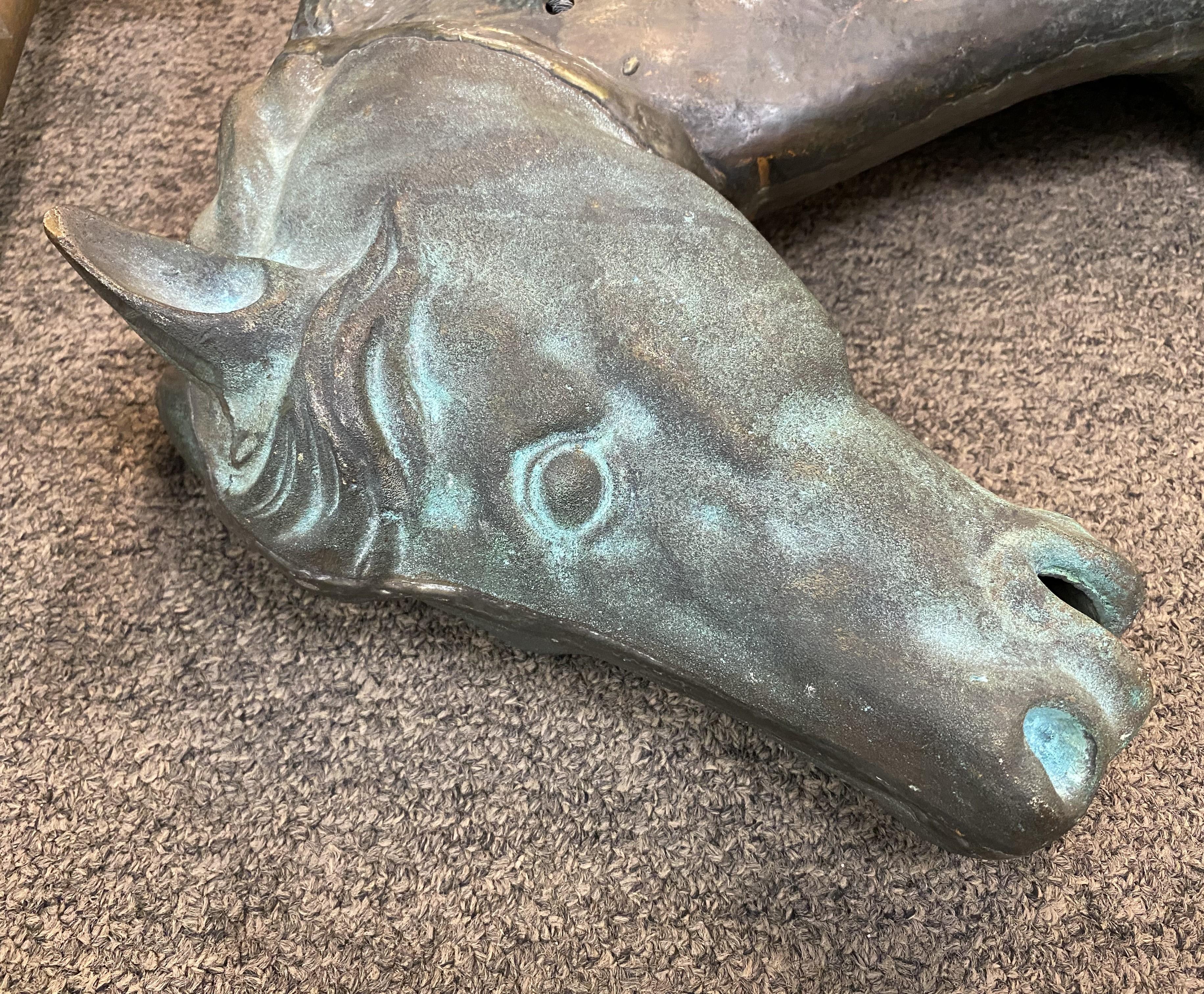 Near Pair of 20th Century Zinc & Copper Running Horse Weathervanes 11