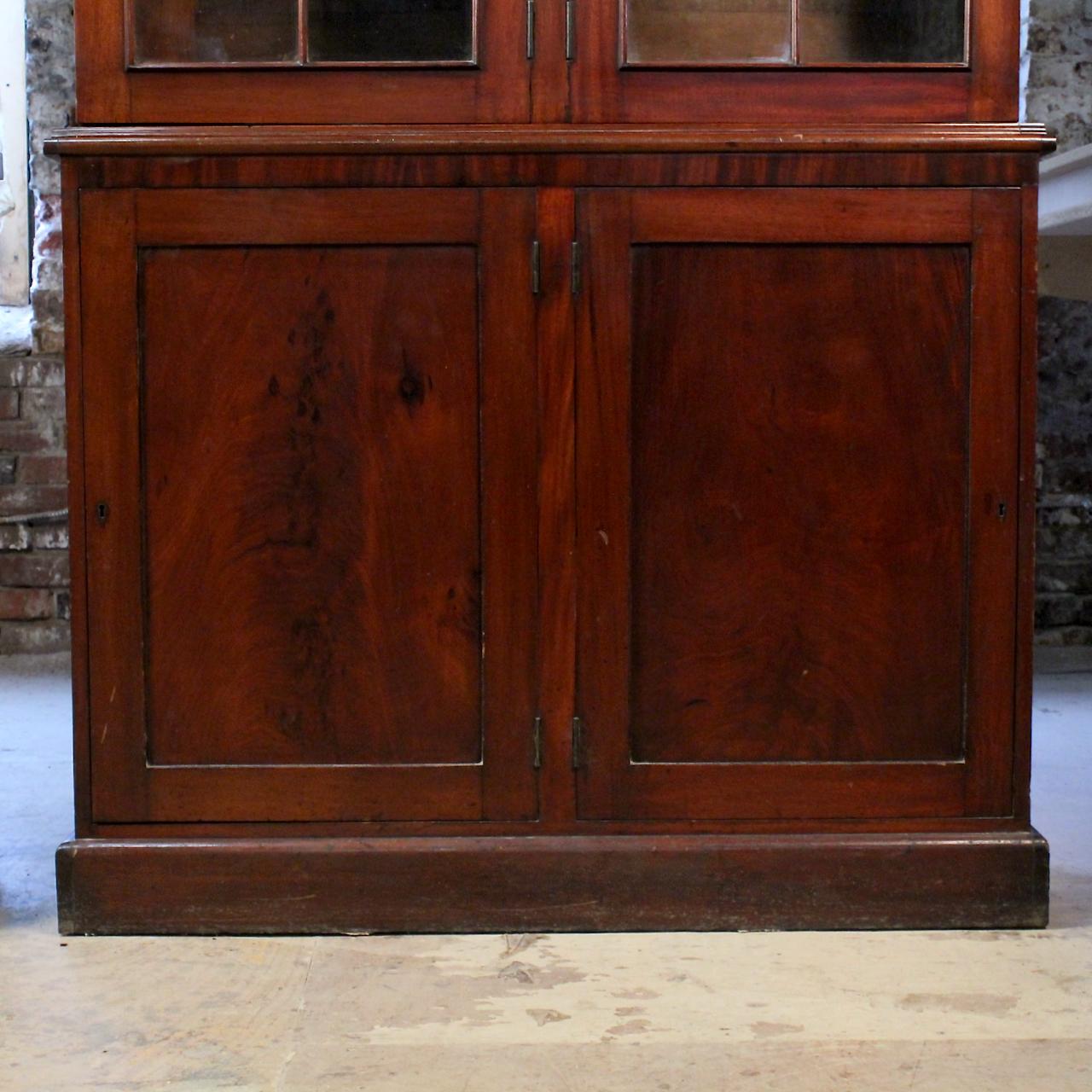 Near Pair of 9' Georgian Style Mütter Museum Mahogany Library Display Cabinets 4