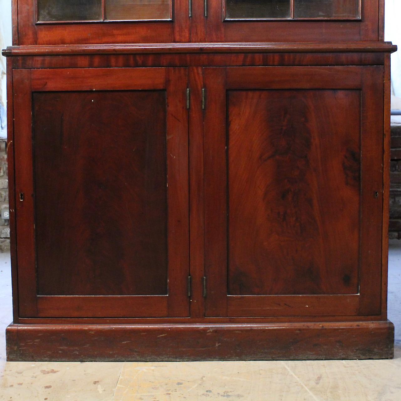Near Pair of 9' Georgian Style Mütter Museum Mahogany Library Display Cabinets 2