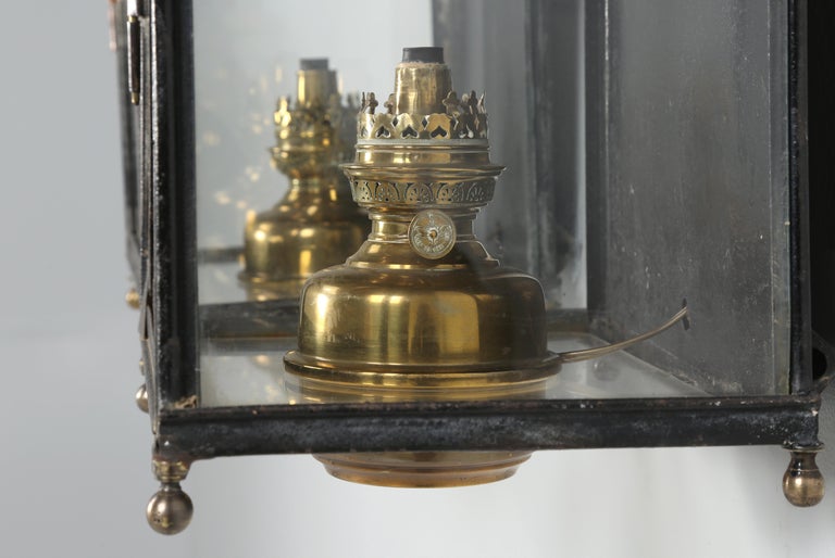 Near Pair of Antique H. Luchaire French Wall Sconces or Lanterns  Electrified For Sale at 1stDibs