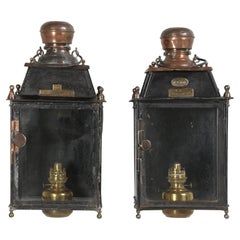 Near Pair of Antique H. Luchaire French Wall Sconces or Lanterns Electrified