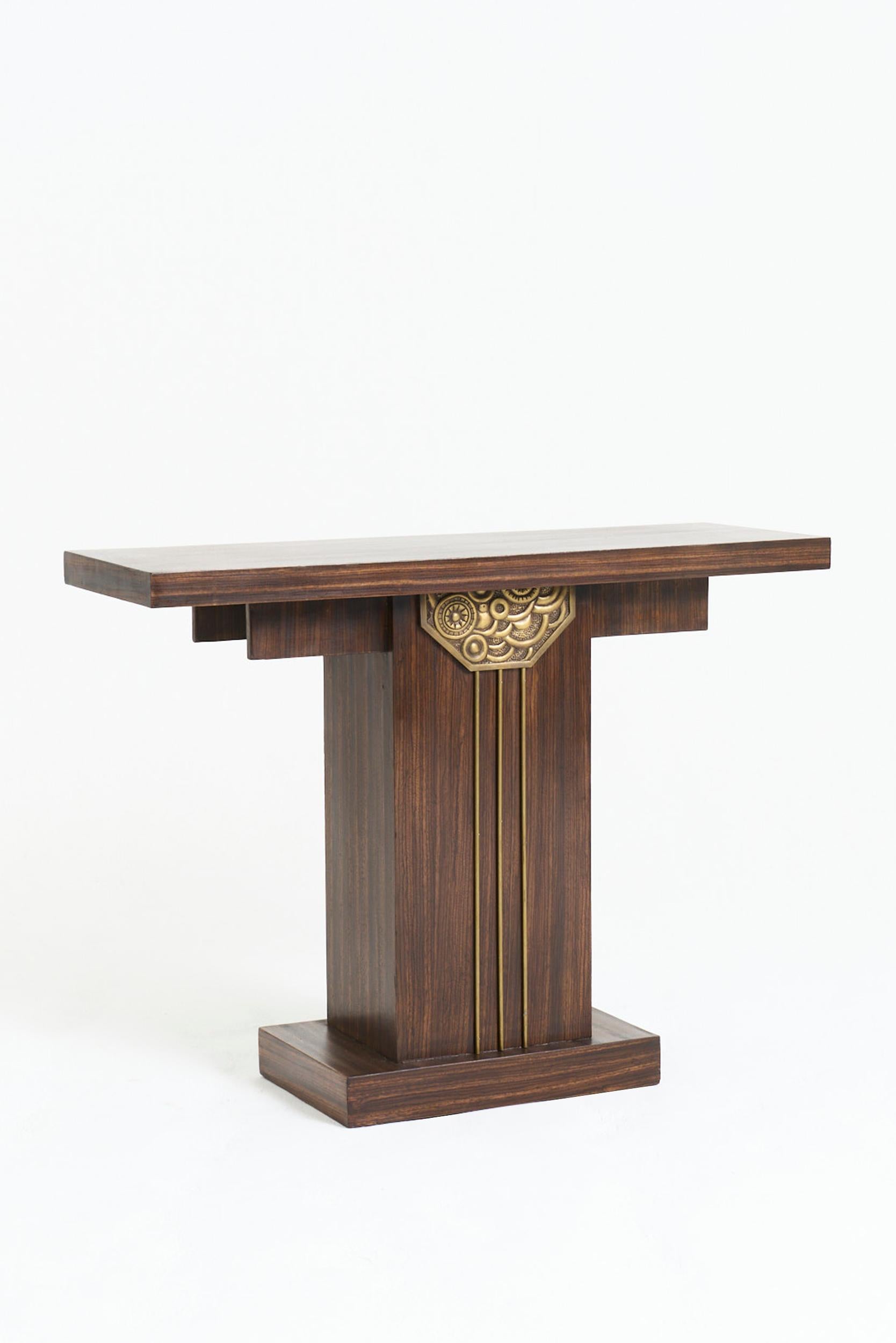 French Near Pair of Art Deco Console Tables For Sale