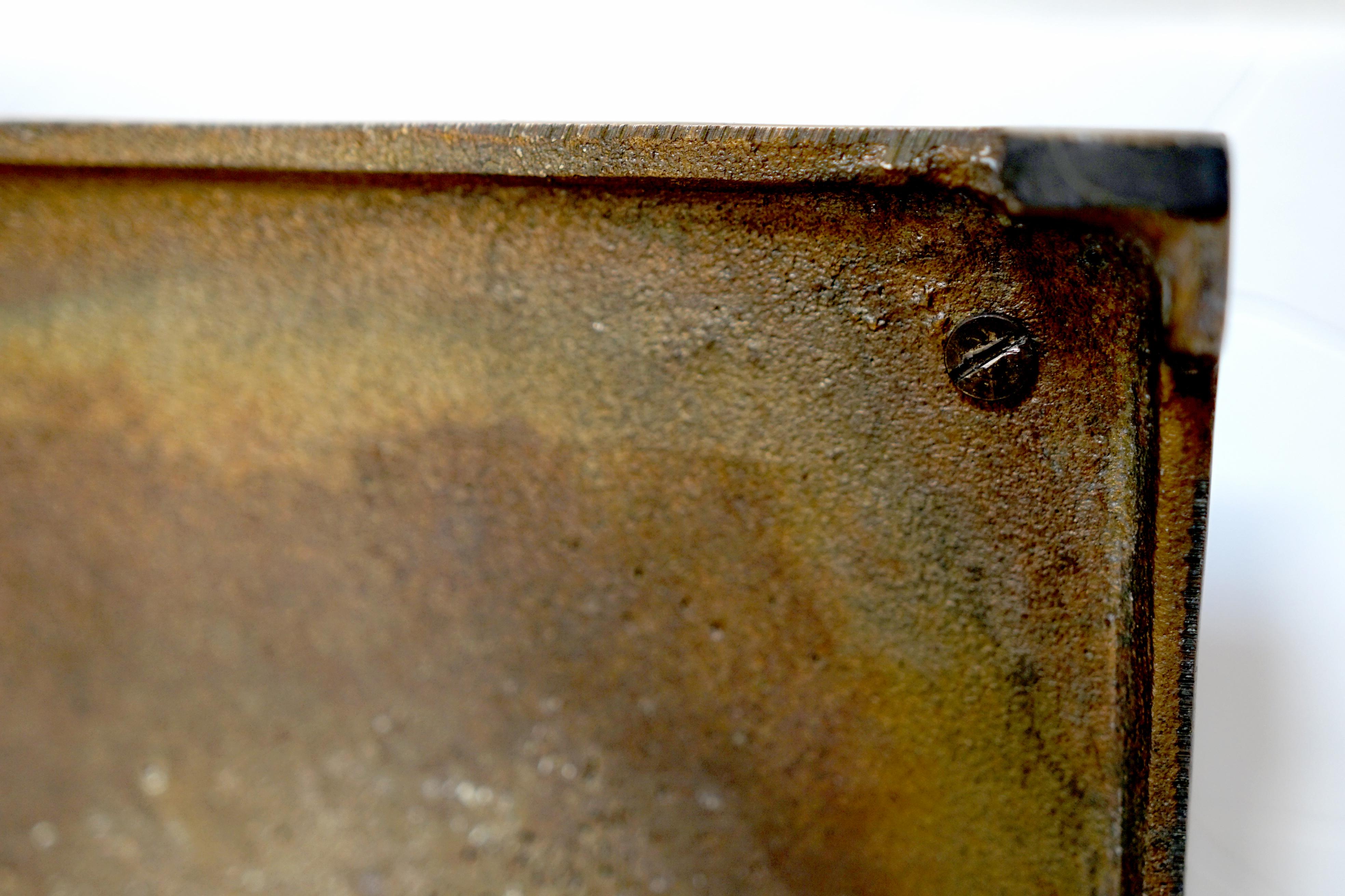 Set industrieller Serviertabletts aus Messing und Bronze im Angebot 5