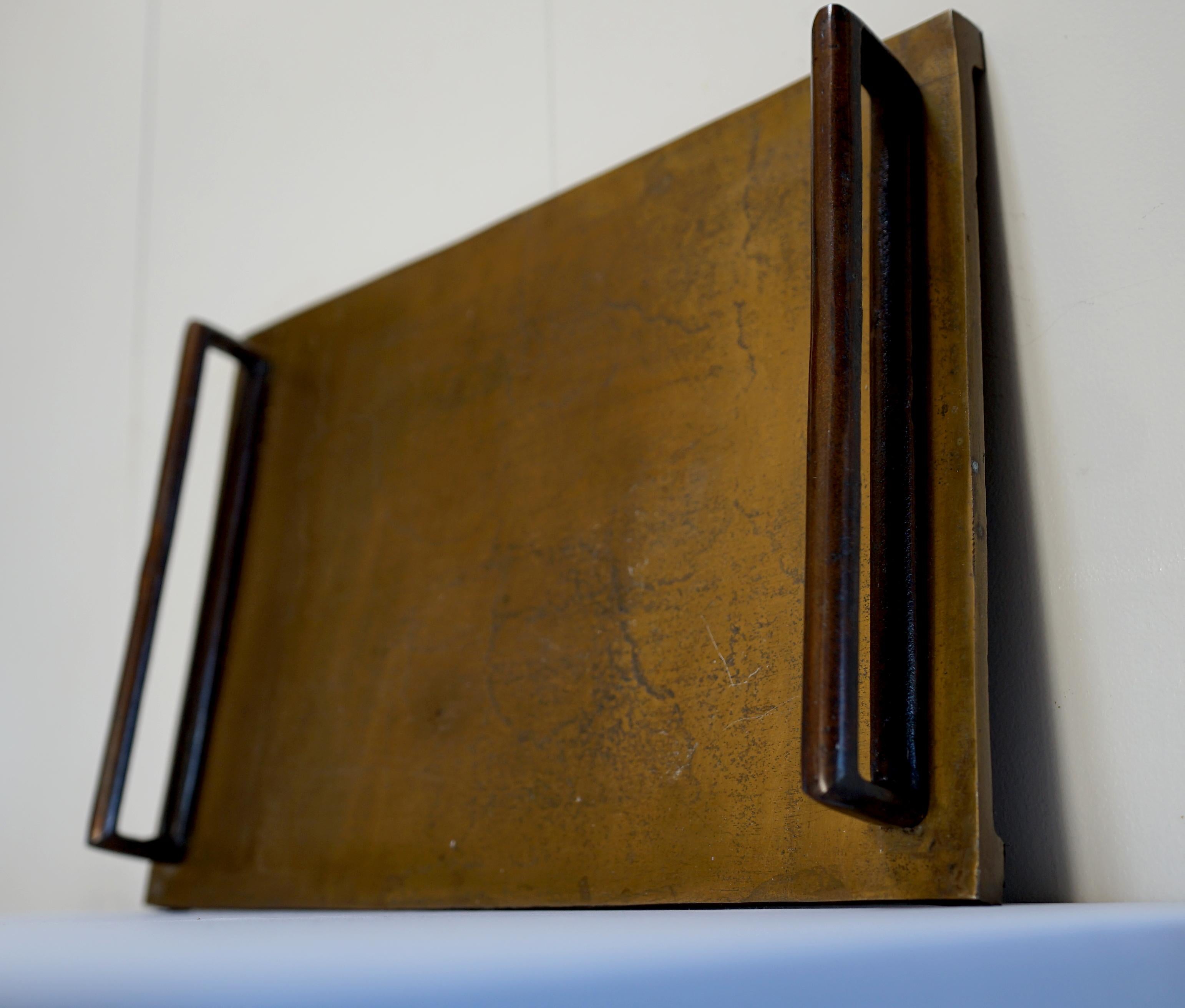Set industrieller Serviertabletts aus Messing und Bronze (Industriell) im Angebot