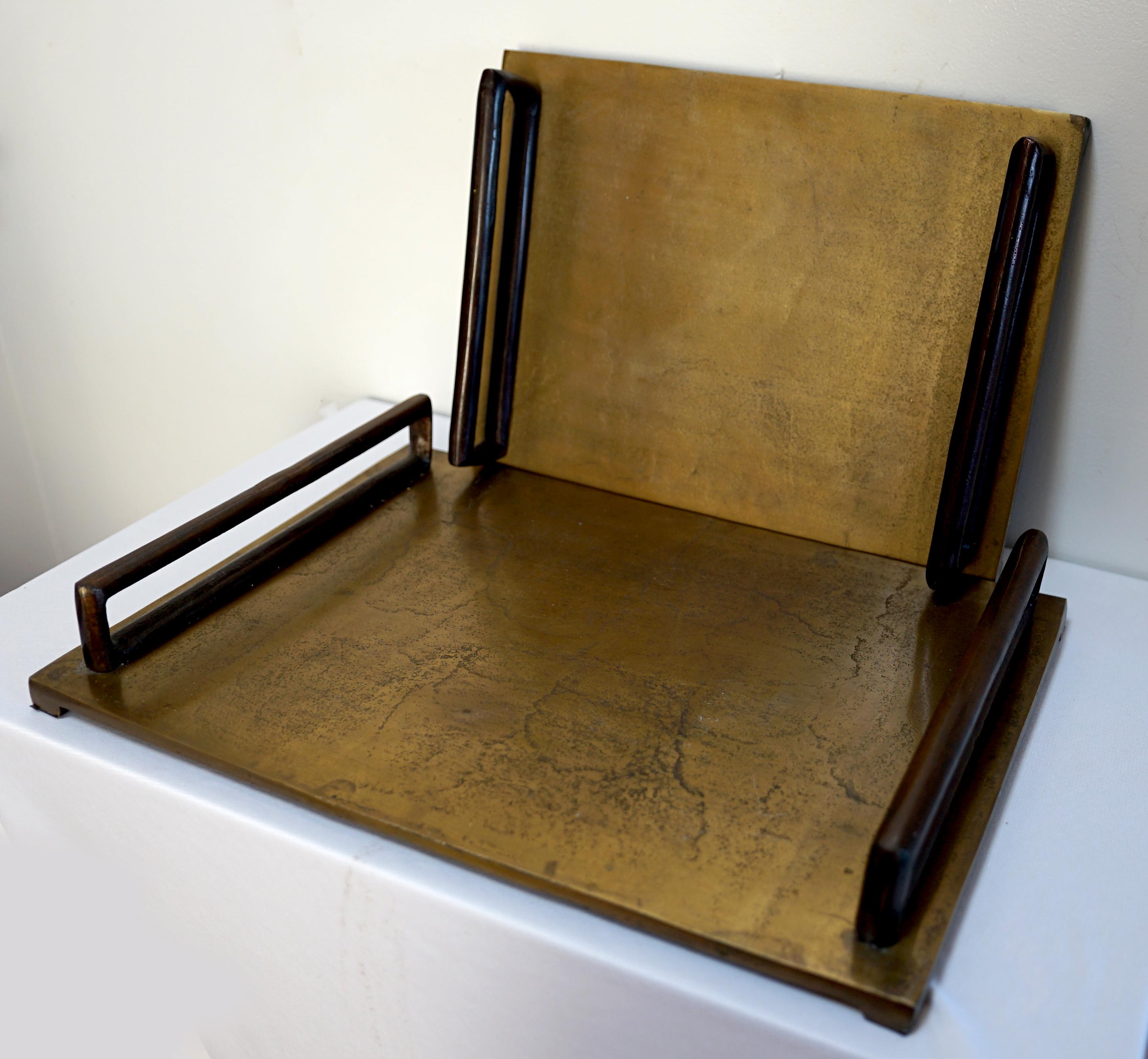 Set industrieller Serviertabletts aus Messing und Bronze (amerikanisch) im Angebot